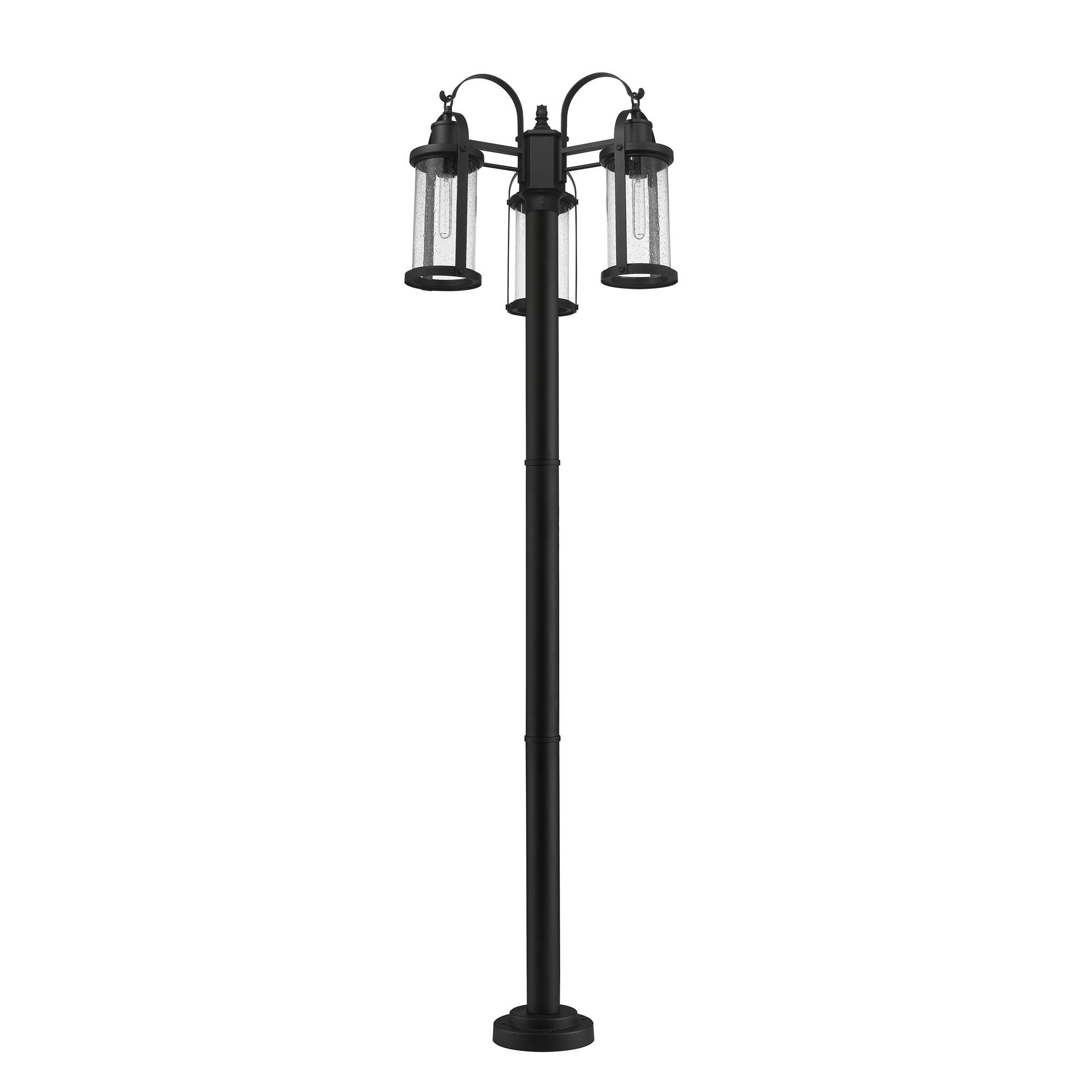 Shown in Black finish and Glass shade