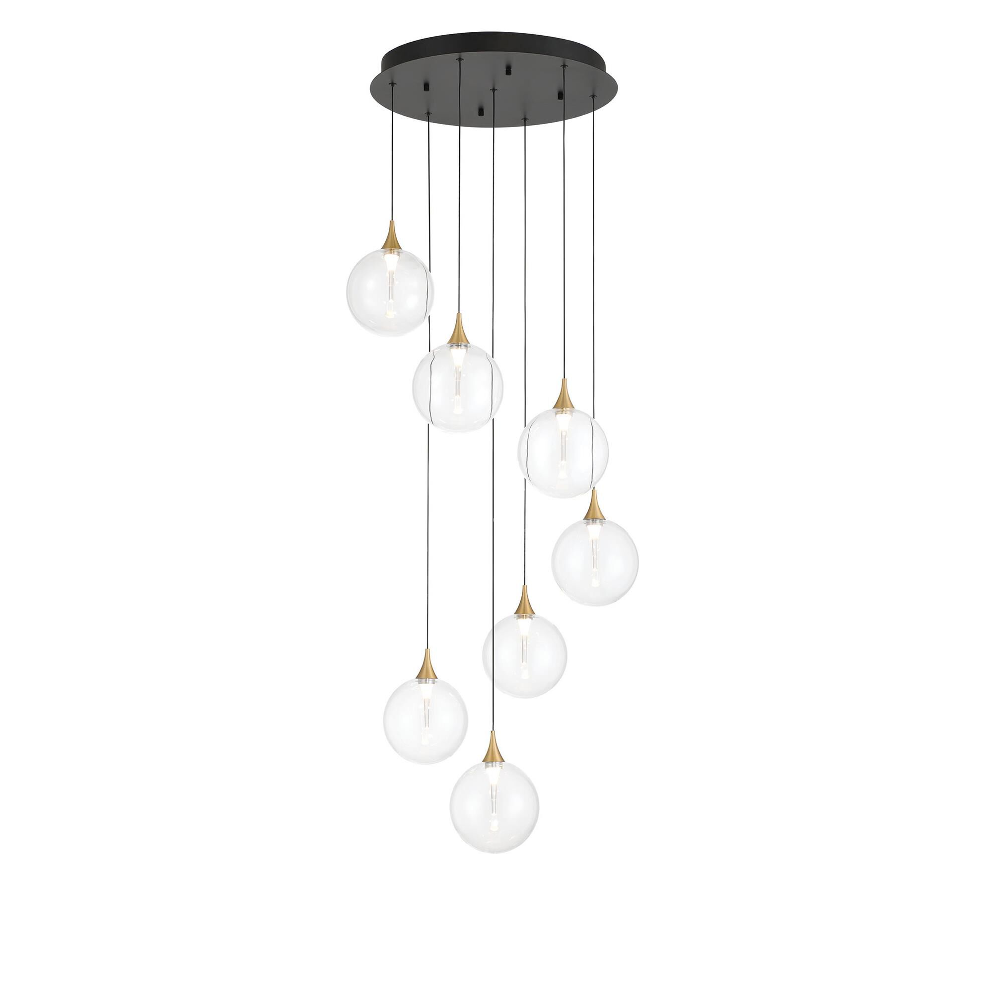 Shown in Gold finish and Clear glass