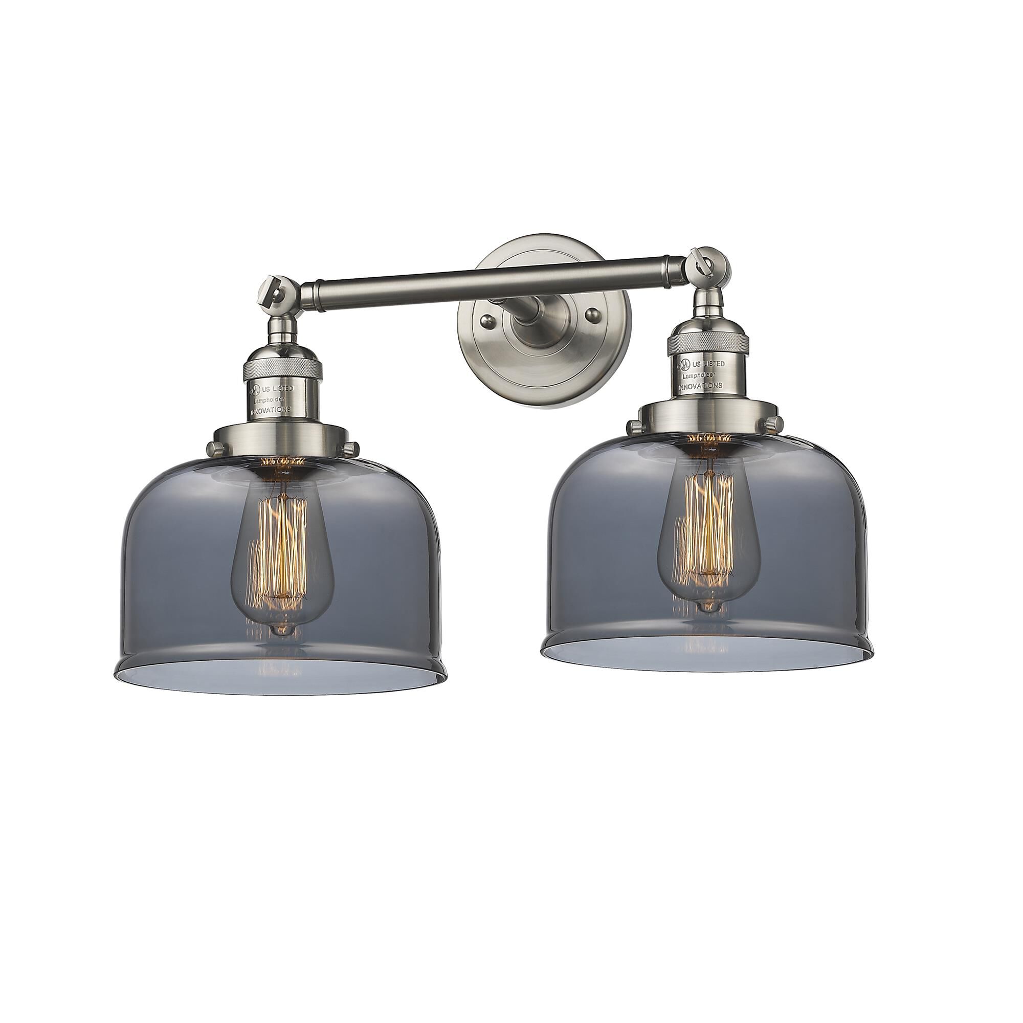 Shown in Brushed Satin Nickel finish and Plated Smoked glass