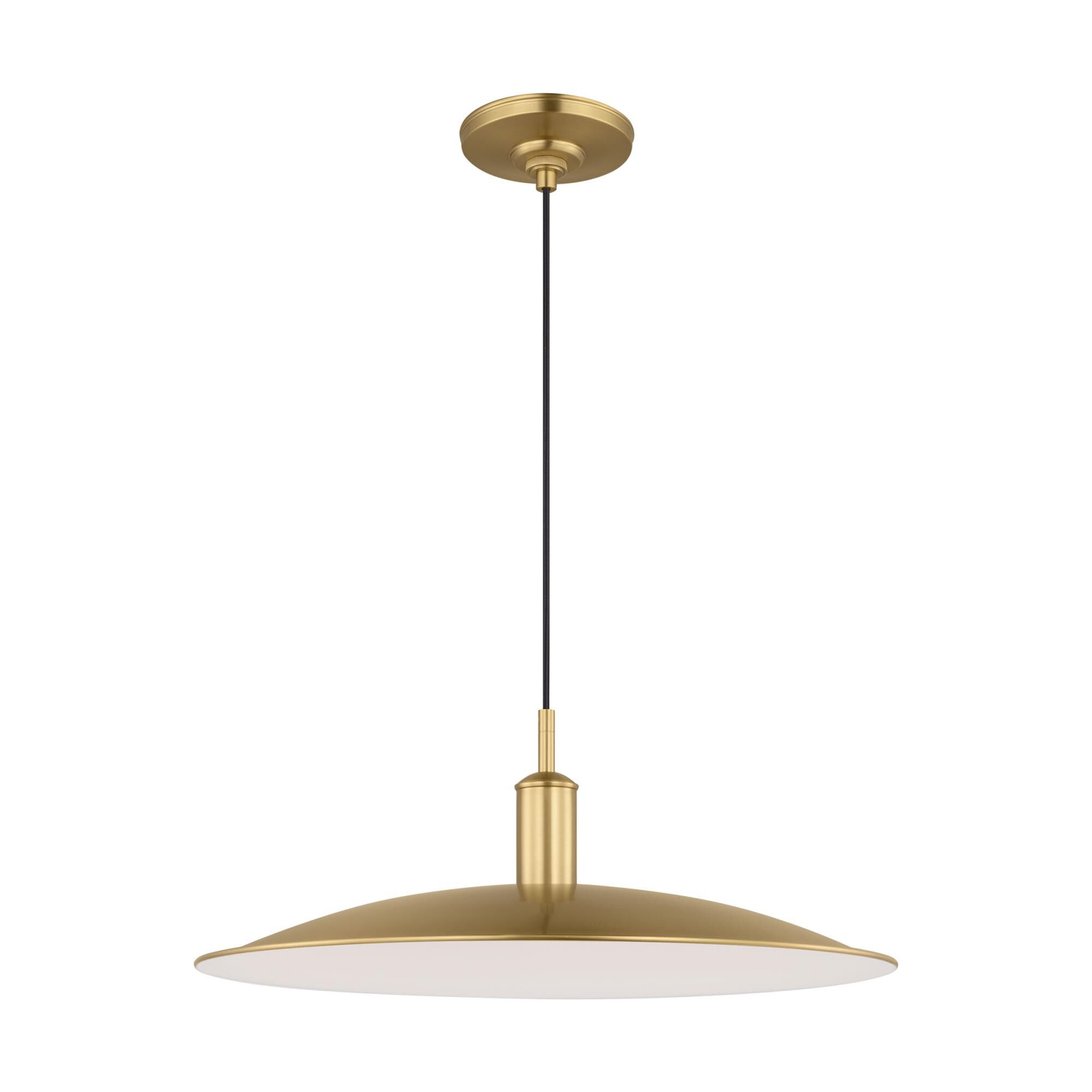 Shown in Burnished Brass finish and Burnished Brass shade