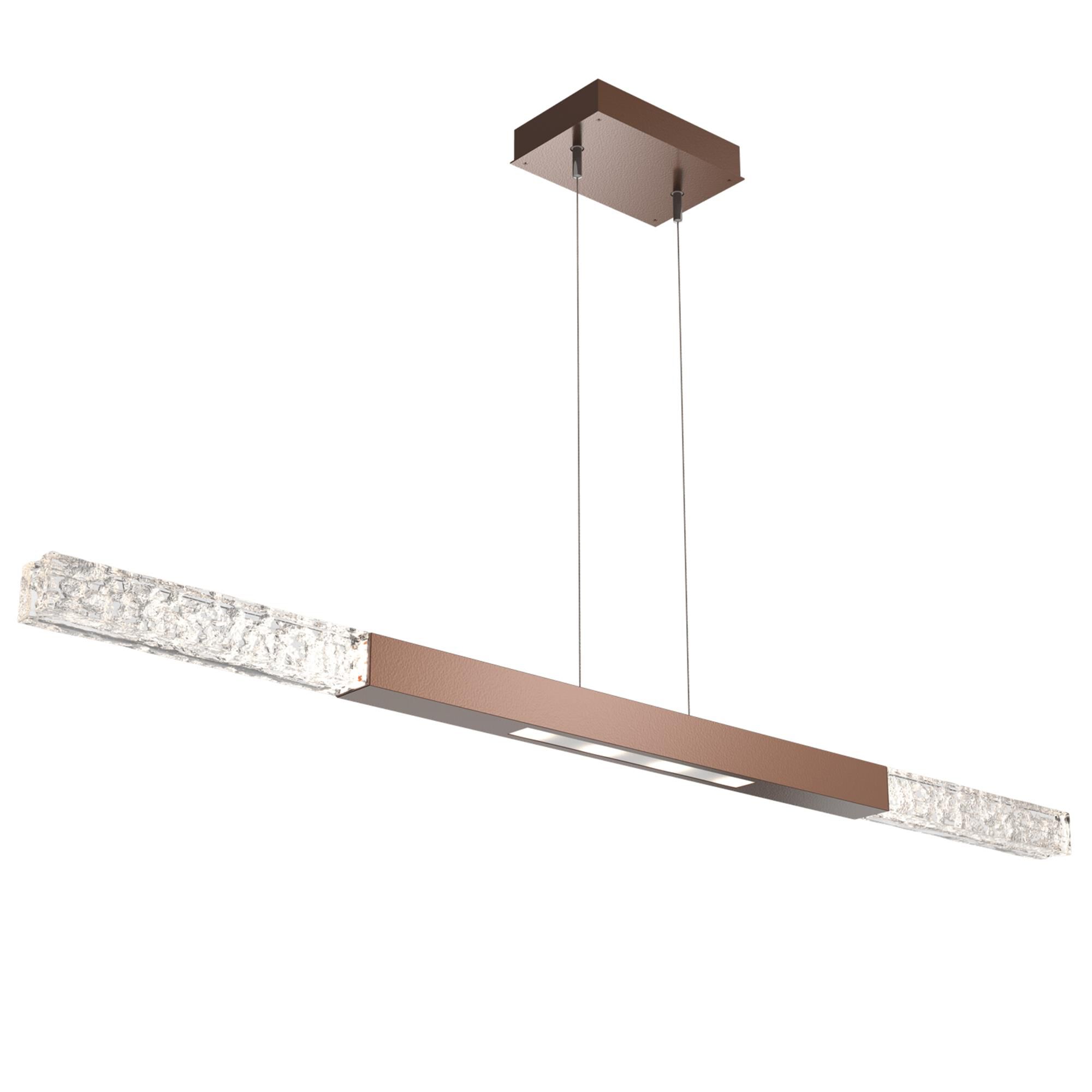 Shown in Burnished Bronze finish and Clear Textured glass