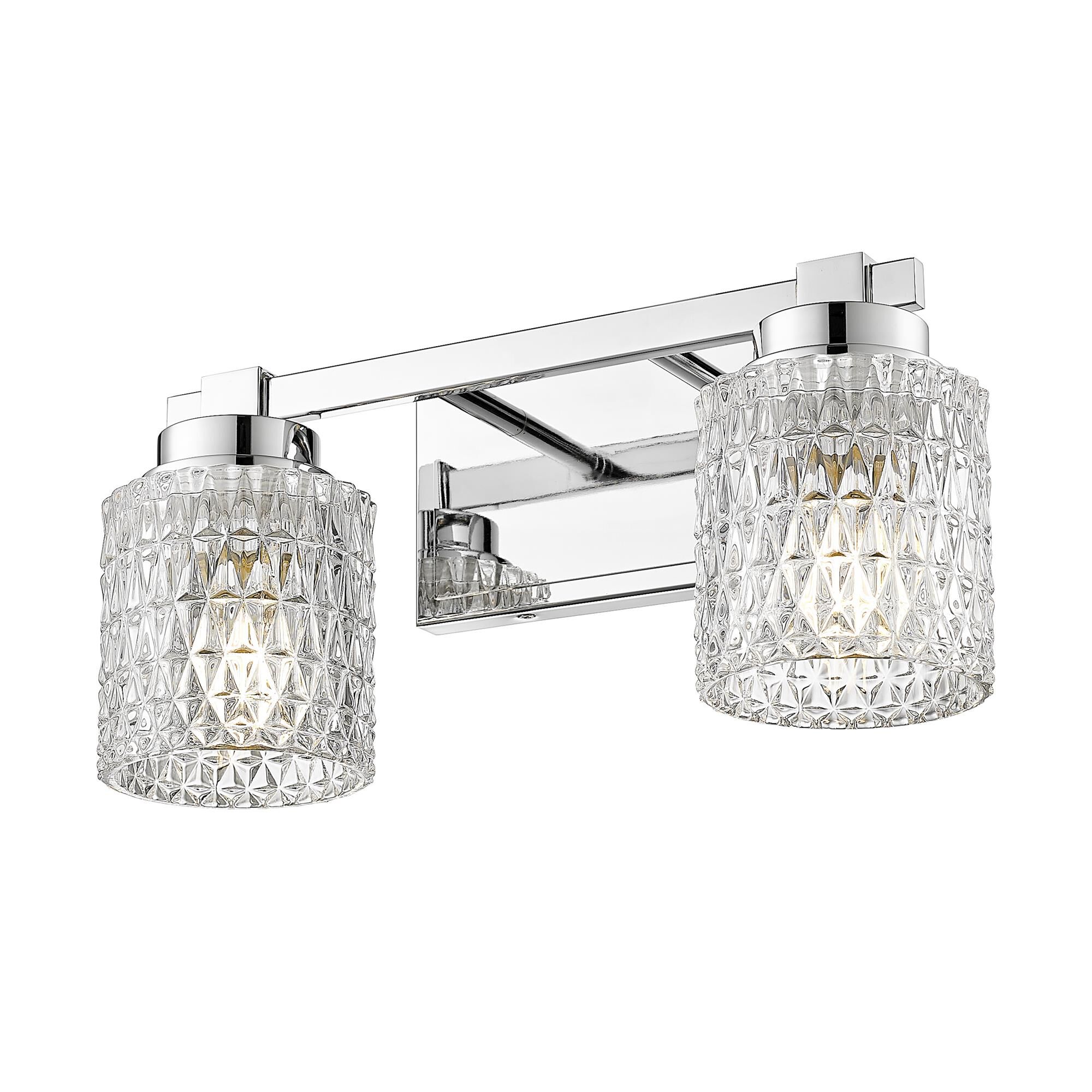 Shown in Chrome finish and Clear Diamond glass