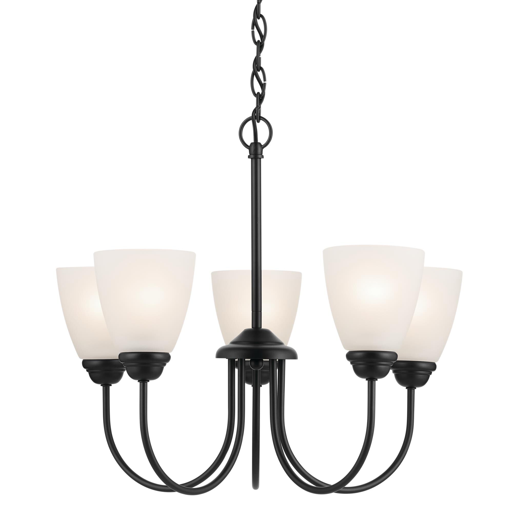 Shown in Black finish and Clear Satin Etched glass