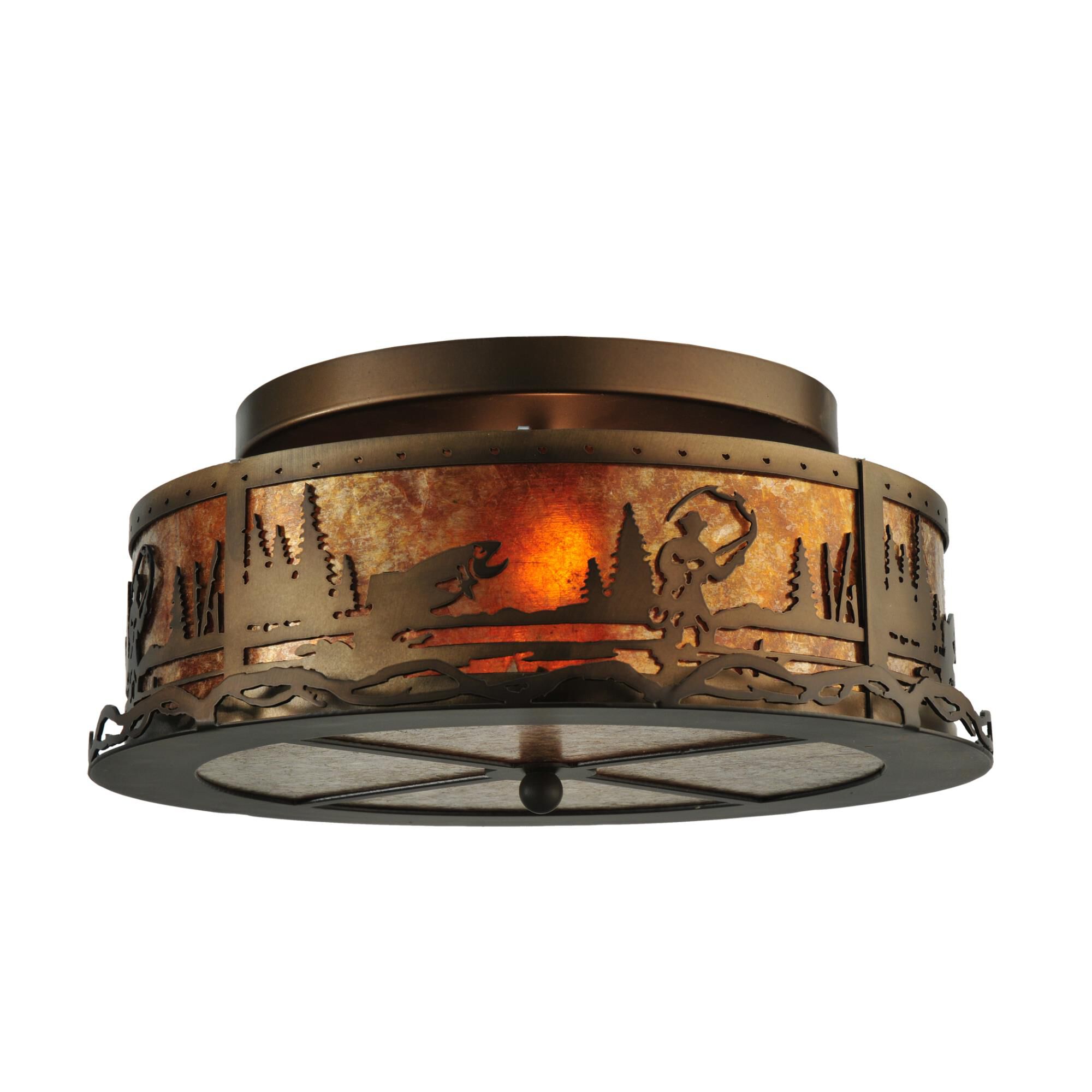 Fly Fishing Creek 16 Inch 2 Light Flush Mount by Meyda Lighting