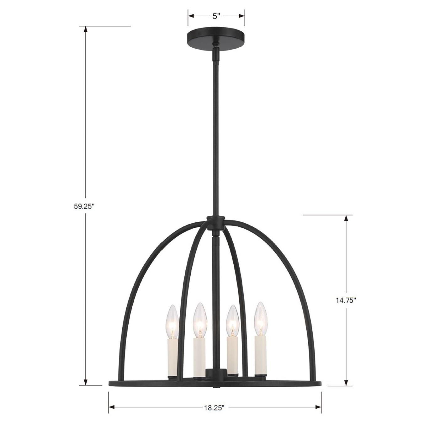 Abbott 18 Inch 4 Light Mini Chandelier by Crystorama