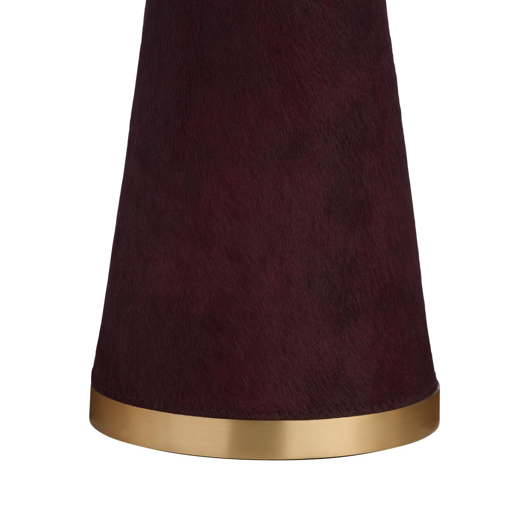 Shown in Burgundy and Antique Brass finish and Off-White shade