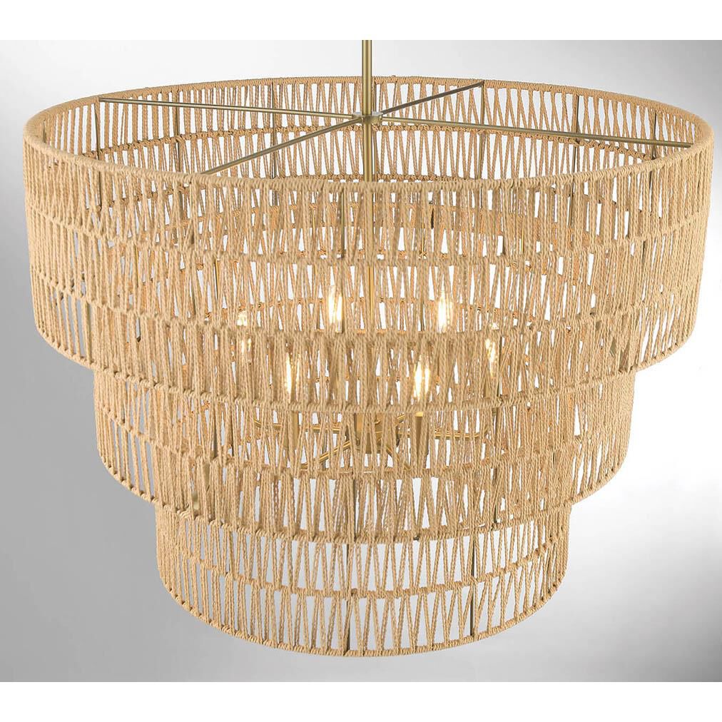 Shown in Soft Brass finish and Papyrus Rope shade