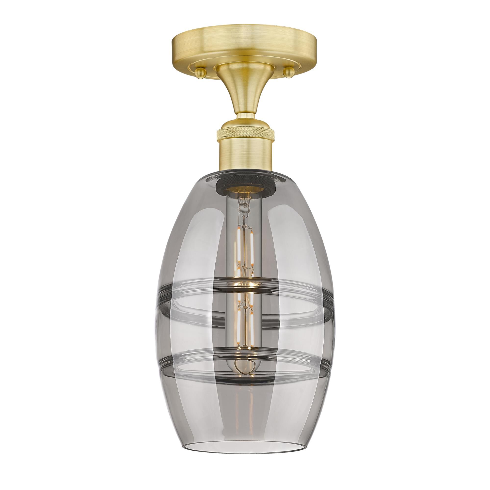 Shown in Satin Gold finish and Light Smoke glass