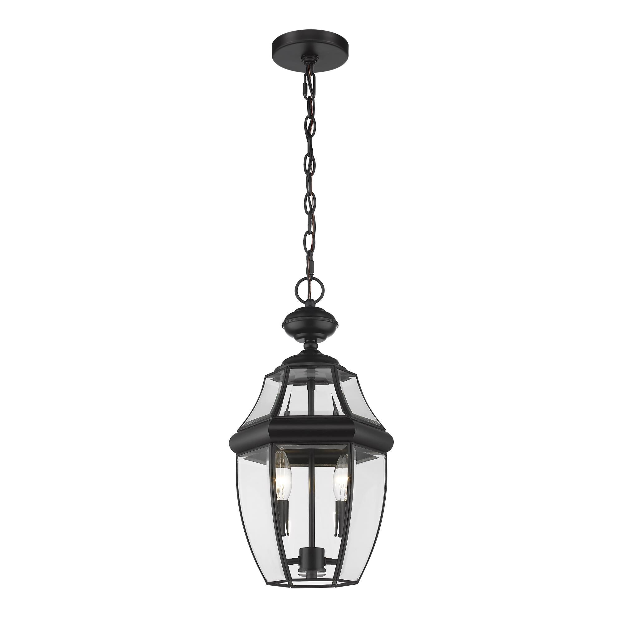 Shown in Black finish and Glass shade