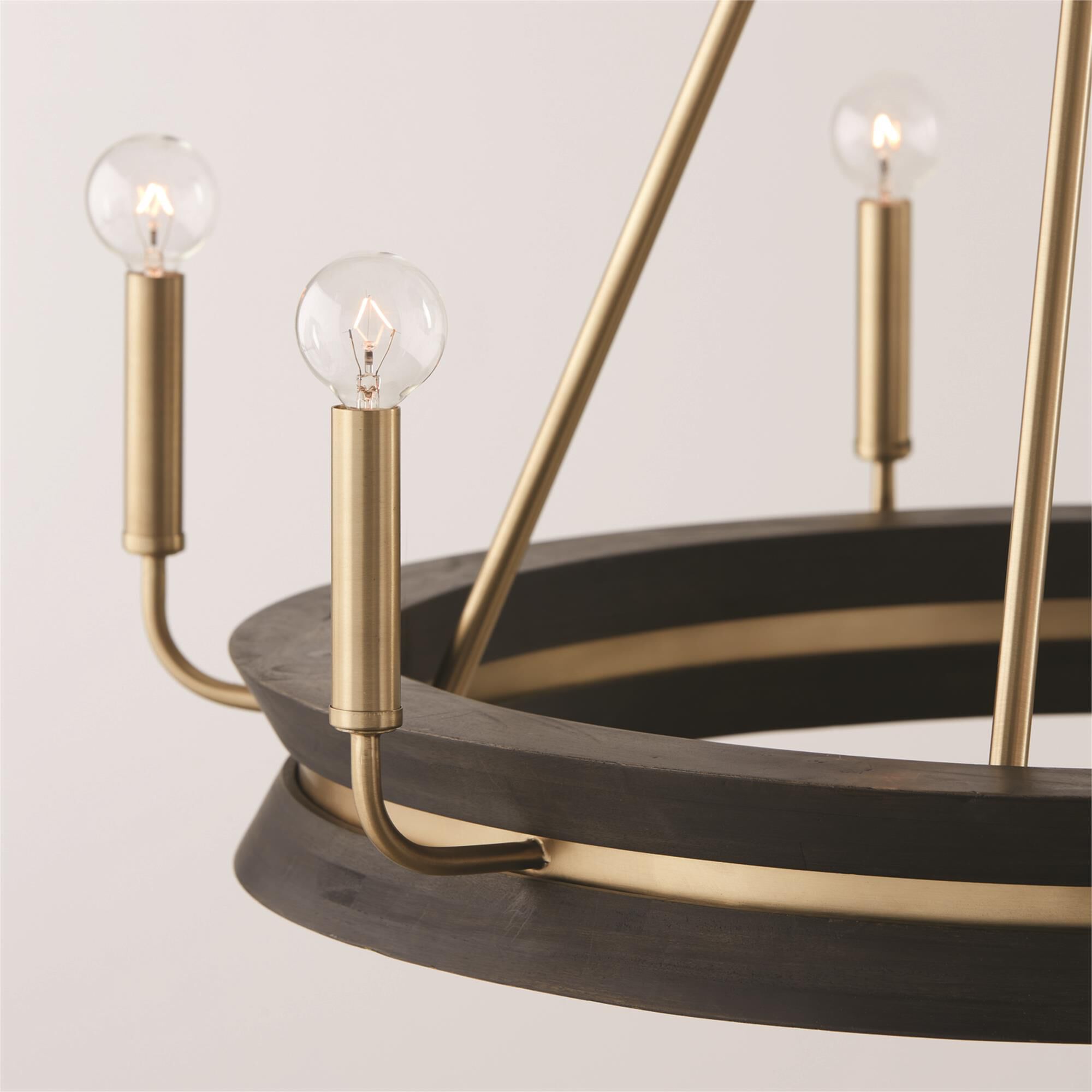 Shown in Black Stain and Matte Brass finish