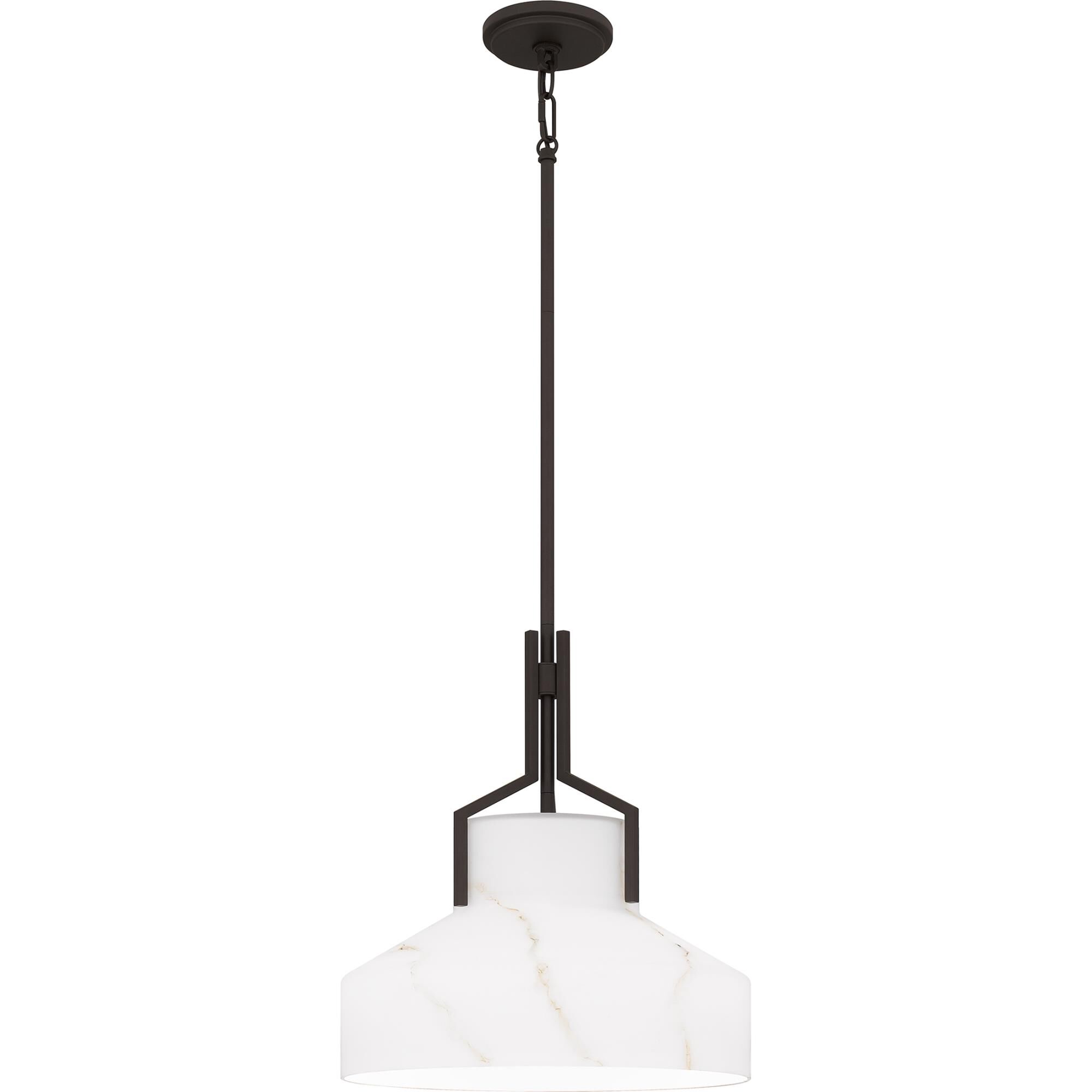 Shown in Old Bronze finish and Alabaster Glass shade