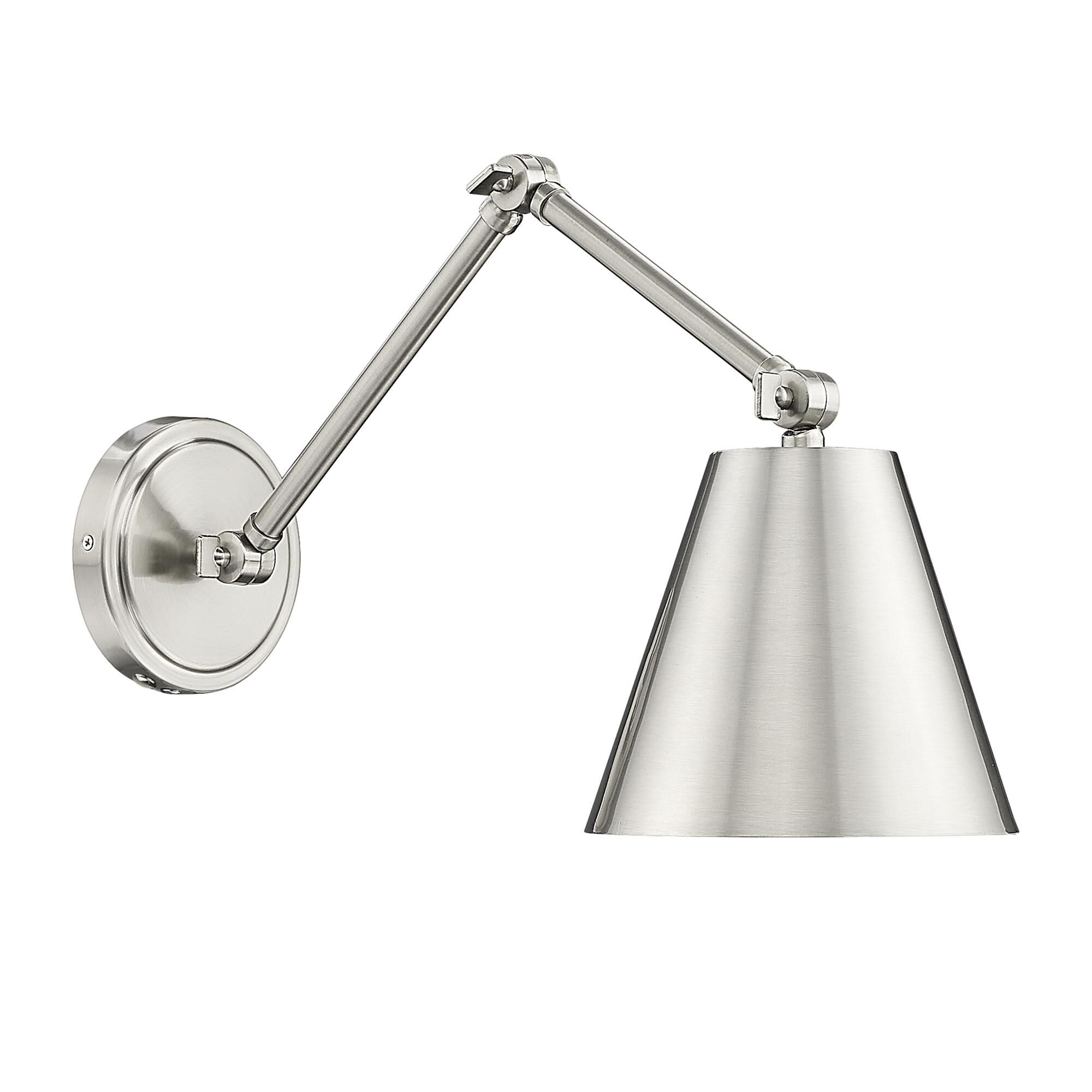 Shown in Brushed Nickel finish and Brushed Nickel glass and Brushed Nickel shade