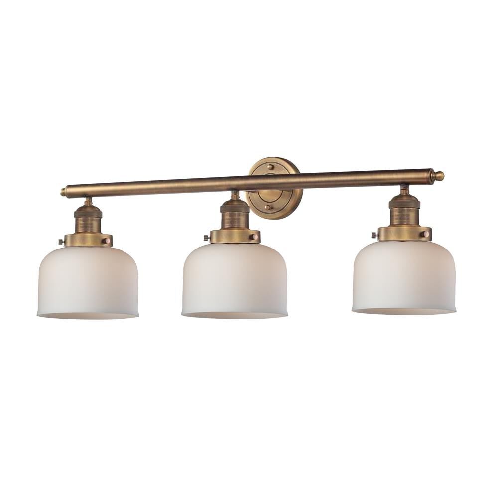 Shown in Brushed Brass finish and Matte White Cased glass