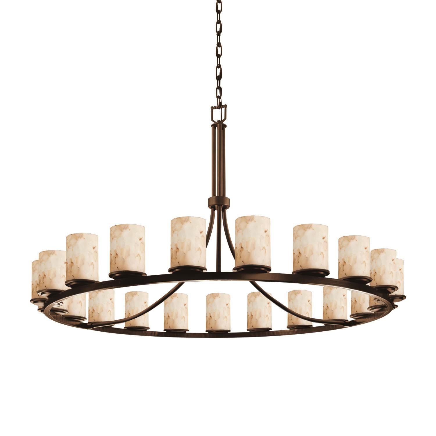 Shown in Dark Bronze finish and Alabaster Rocks shade