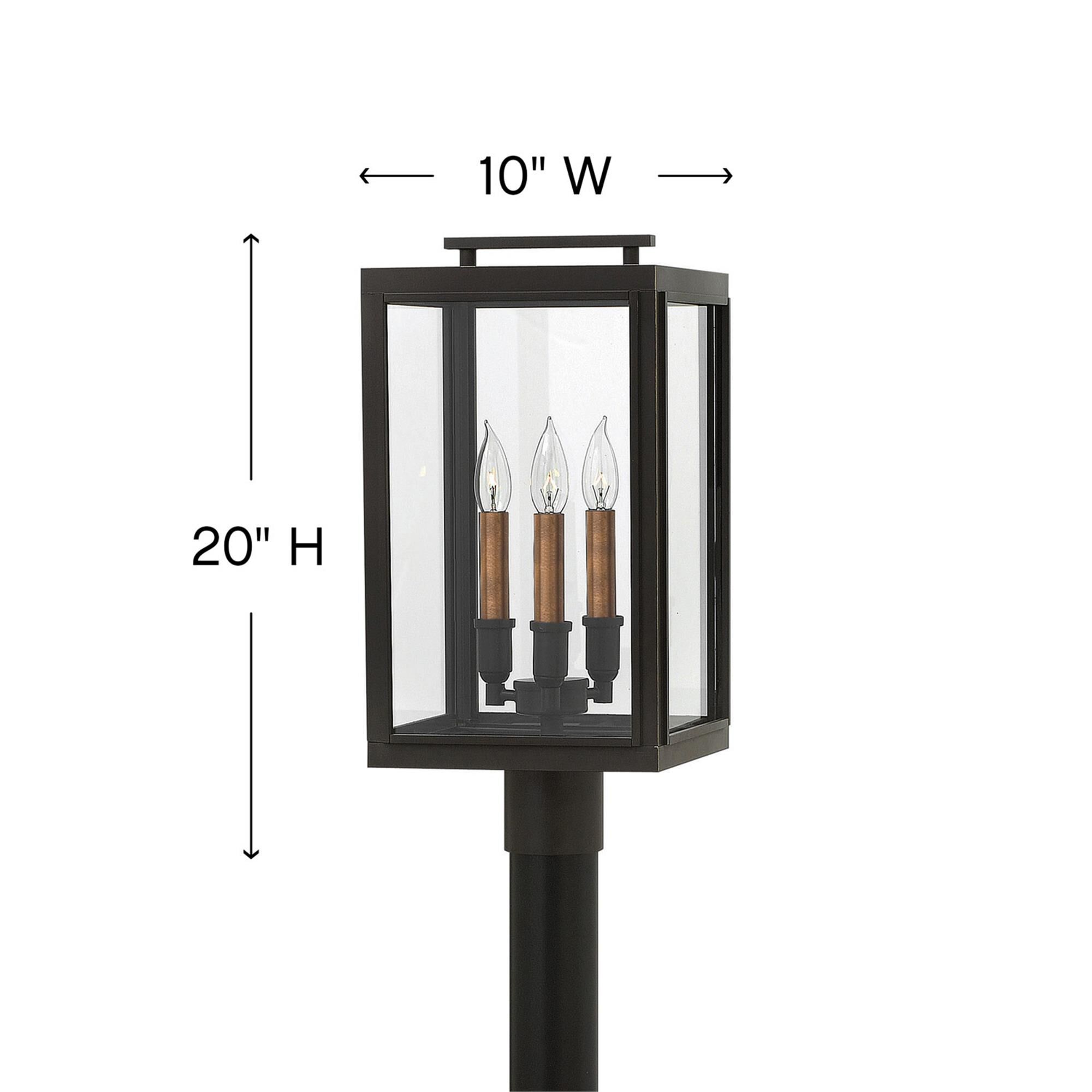 Shown in Oil Rubbed Bronze finish and Clear glass