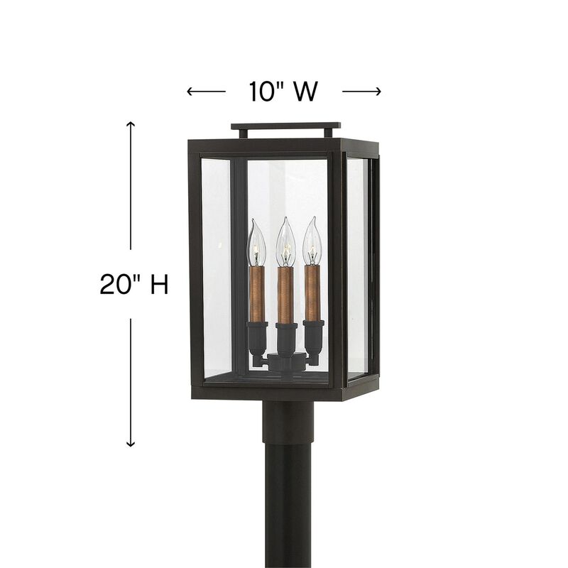 Sutcliffe 20 Inch Tall 3 Light Outdoor Post Lamp by Hinkley Lighting