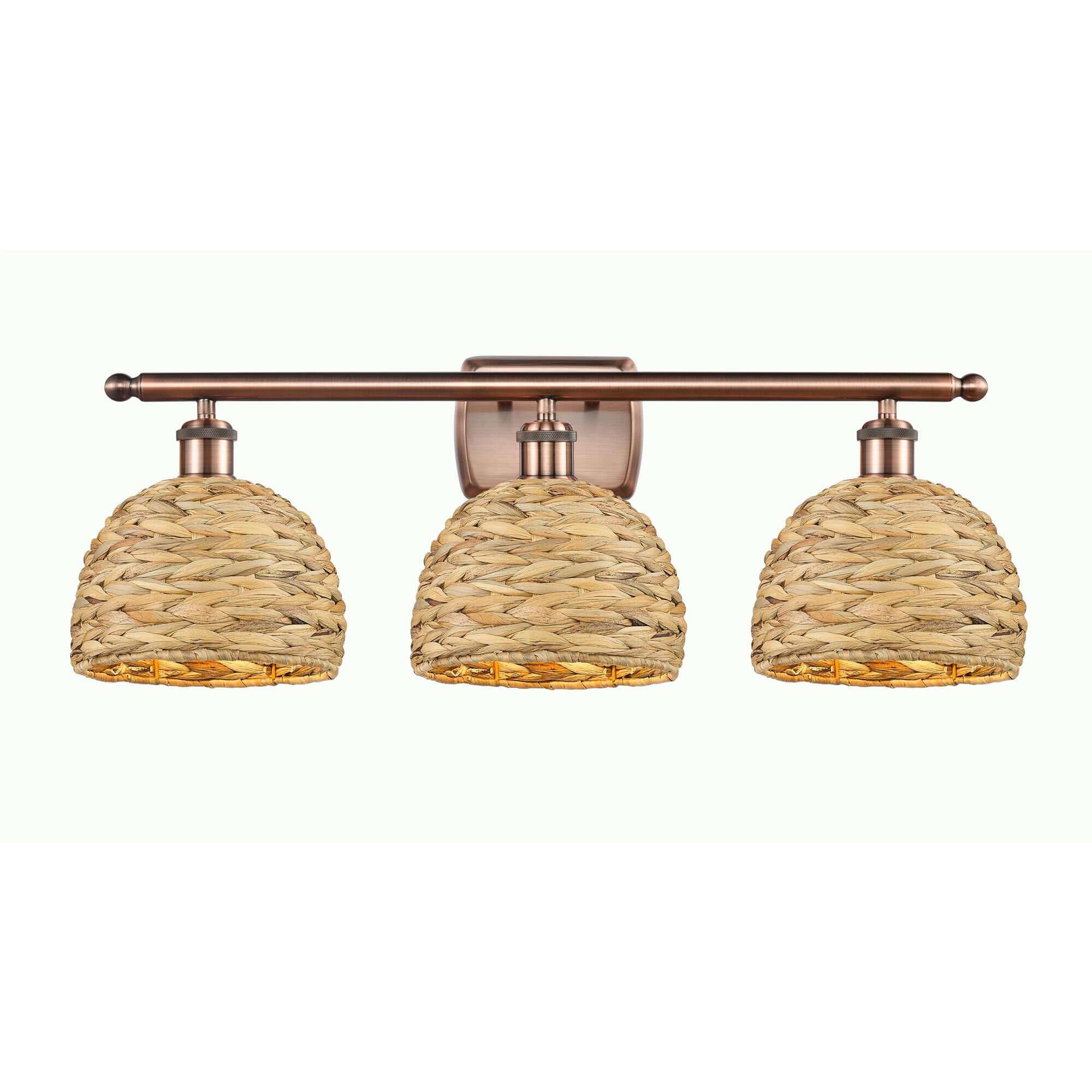 Shown in Antique Copper finish and Natural shade
