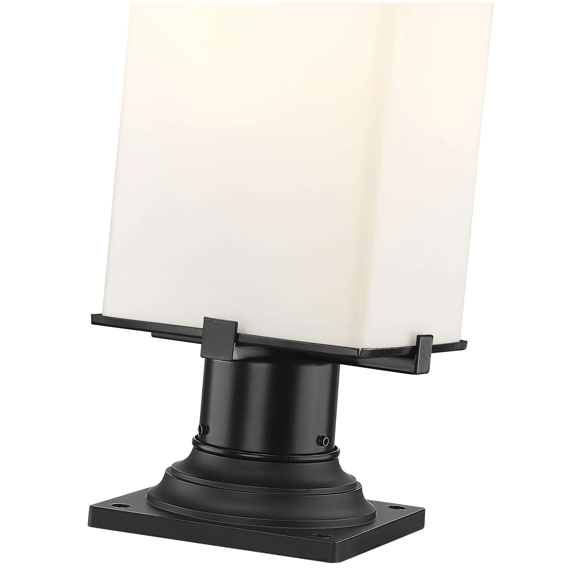 Shown in Black finish and Glass shade