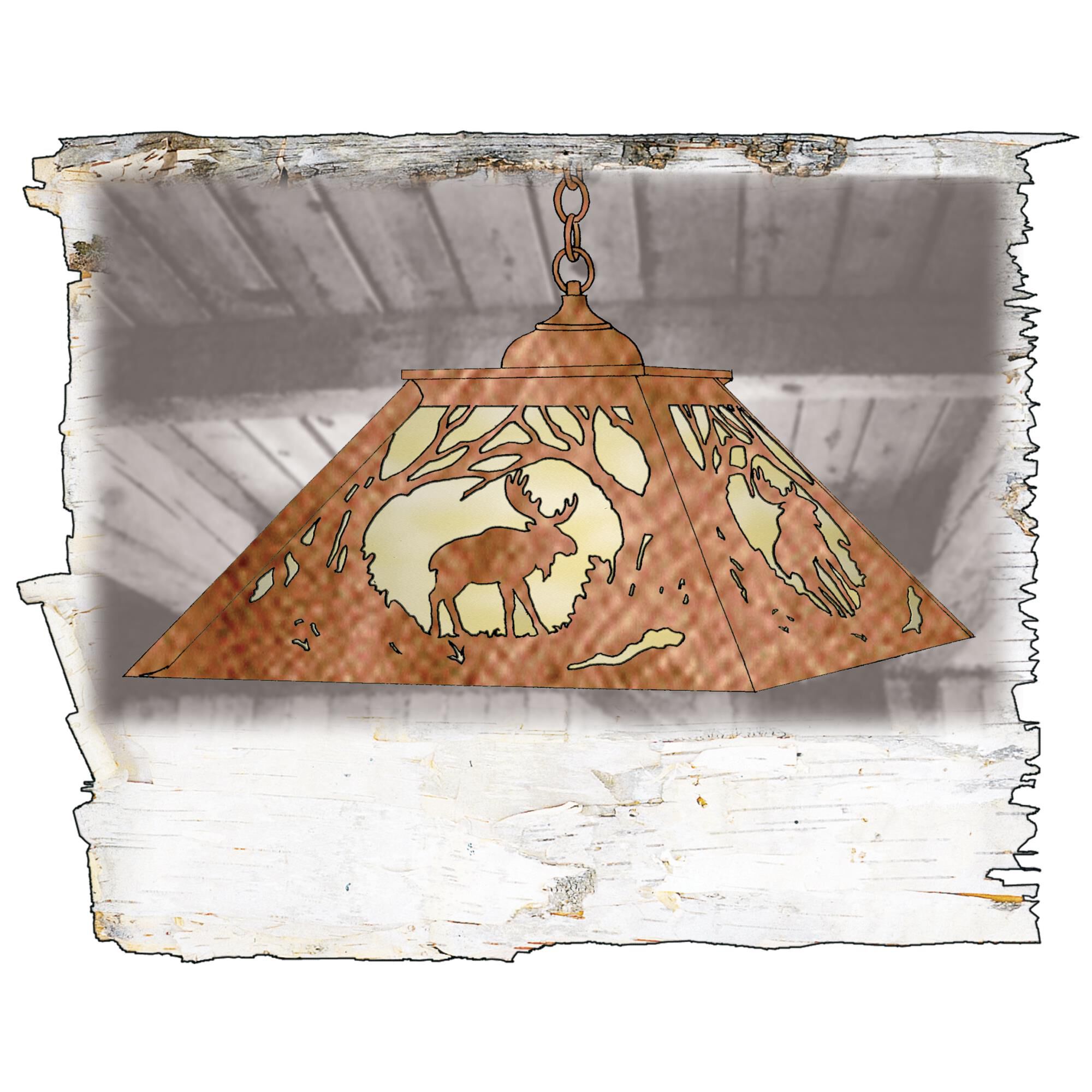 Moose At Dawn 22 Inch Large Pendant by Meyda Lighting