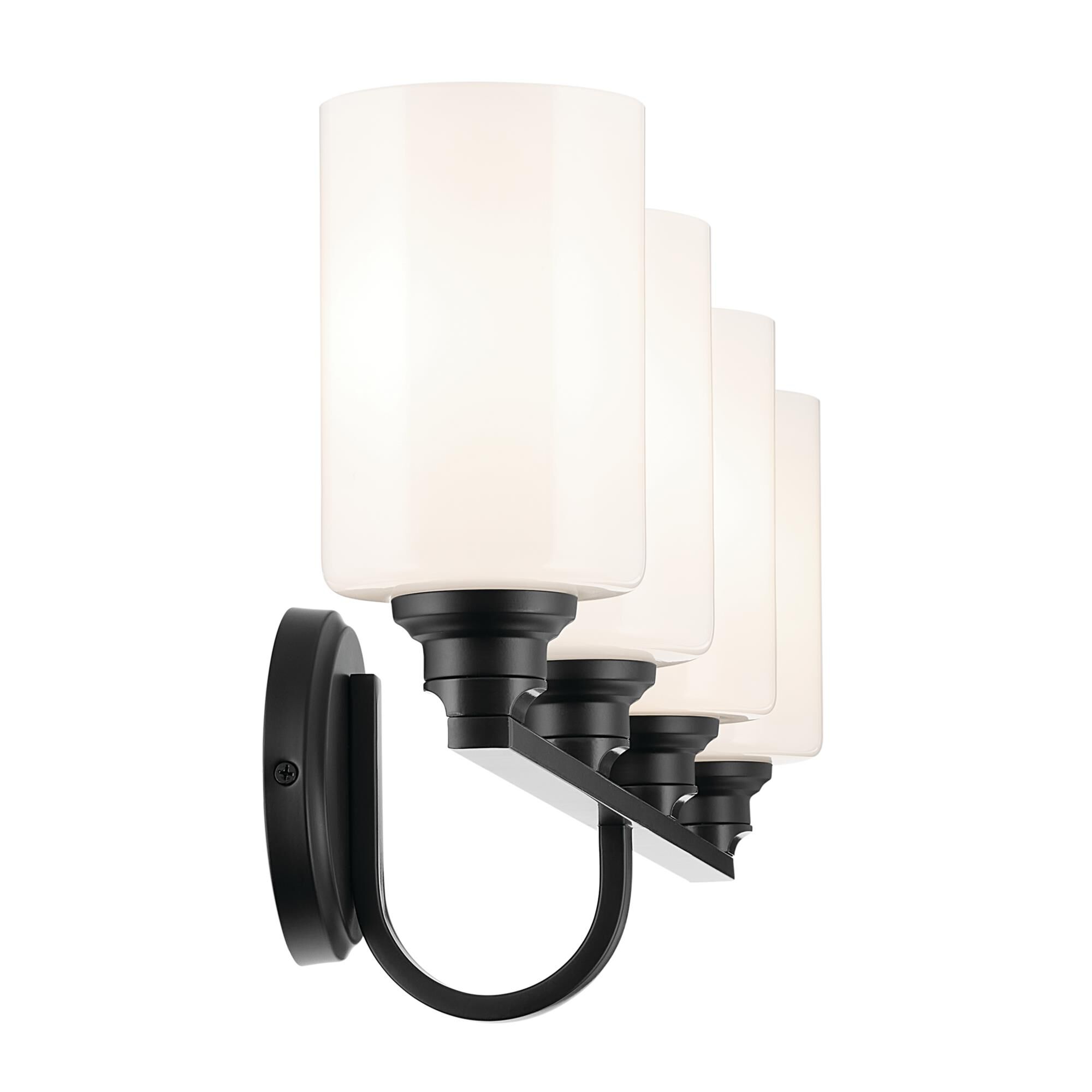 Shown in Black finish and Opal glass