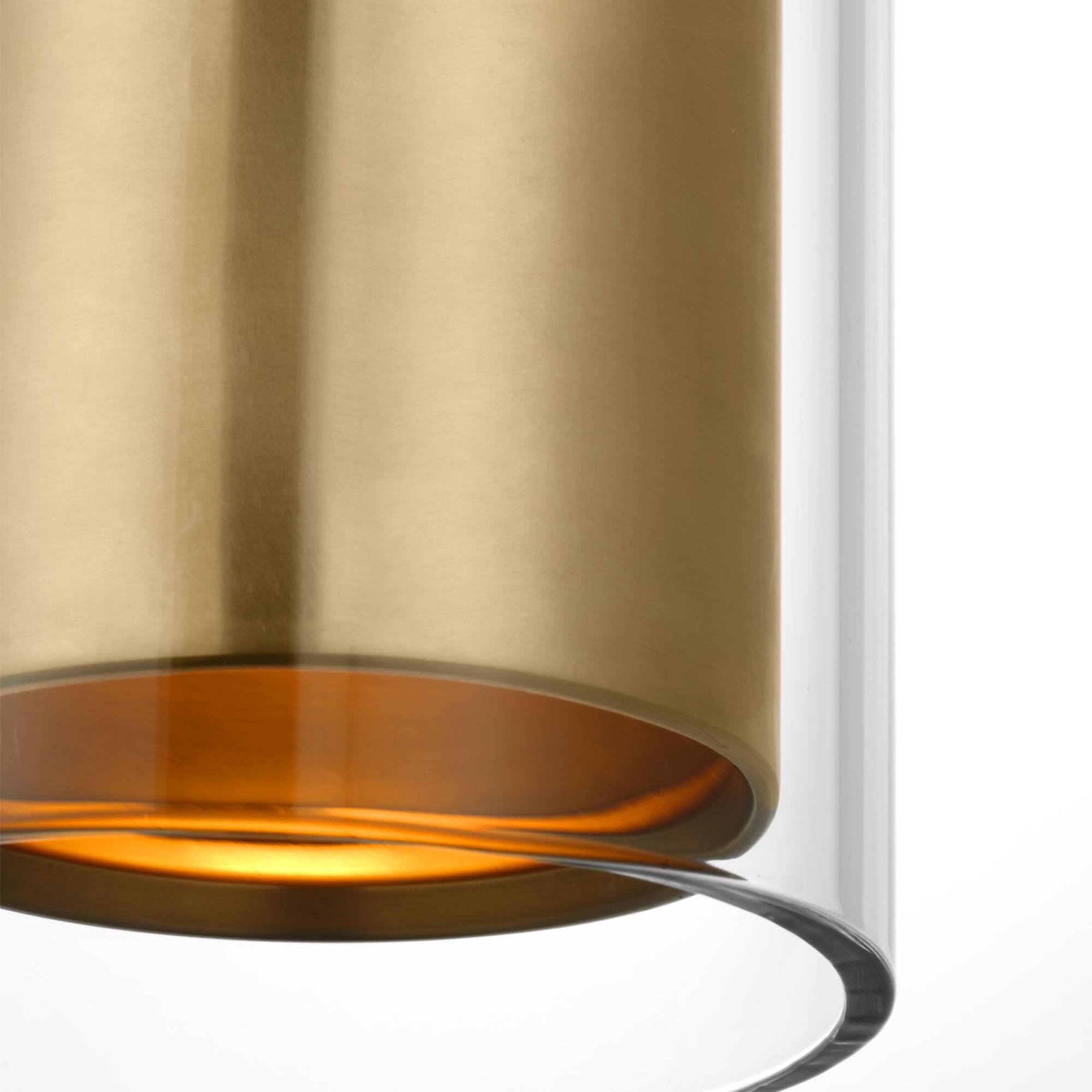 Shown in Hand-Rubbed Antique Brass finish and Clear glass