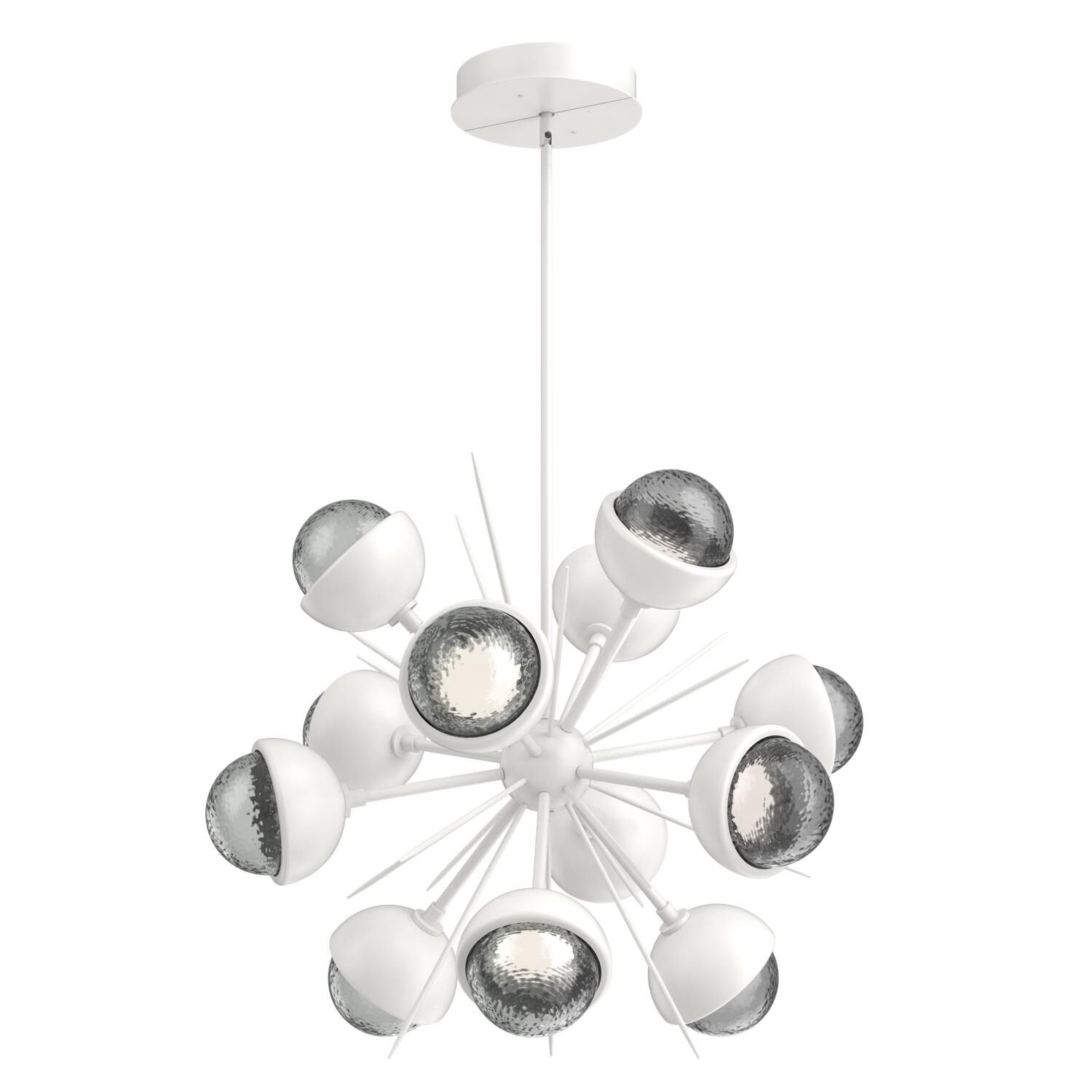 Shown in Salt White finish and Smoke glass and Metal Shade Matching Finish accent
