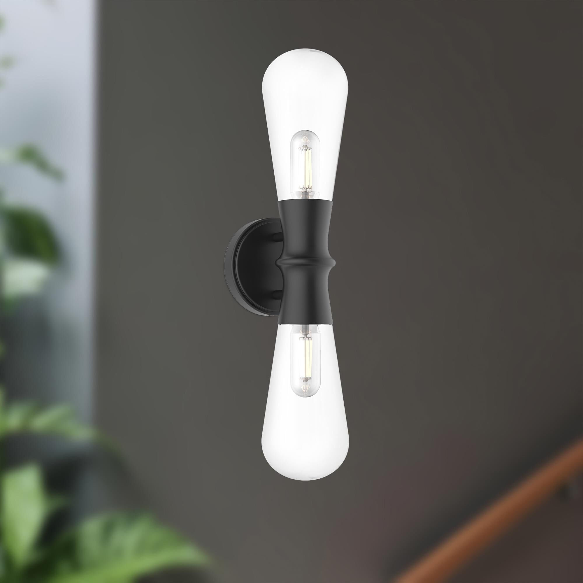 Shown in Matte Black finish and Clear  glass