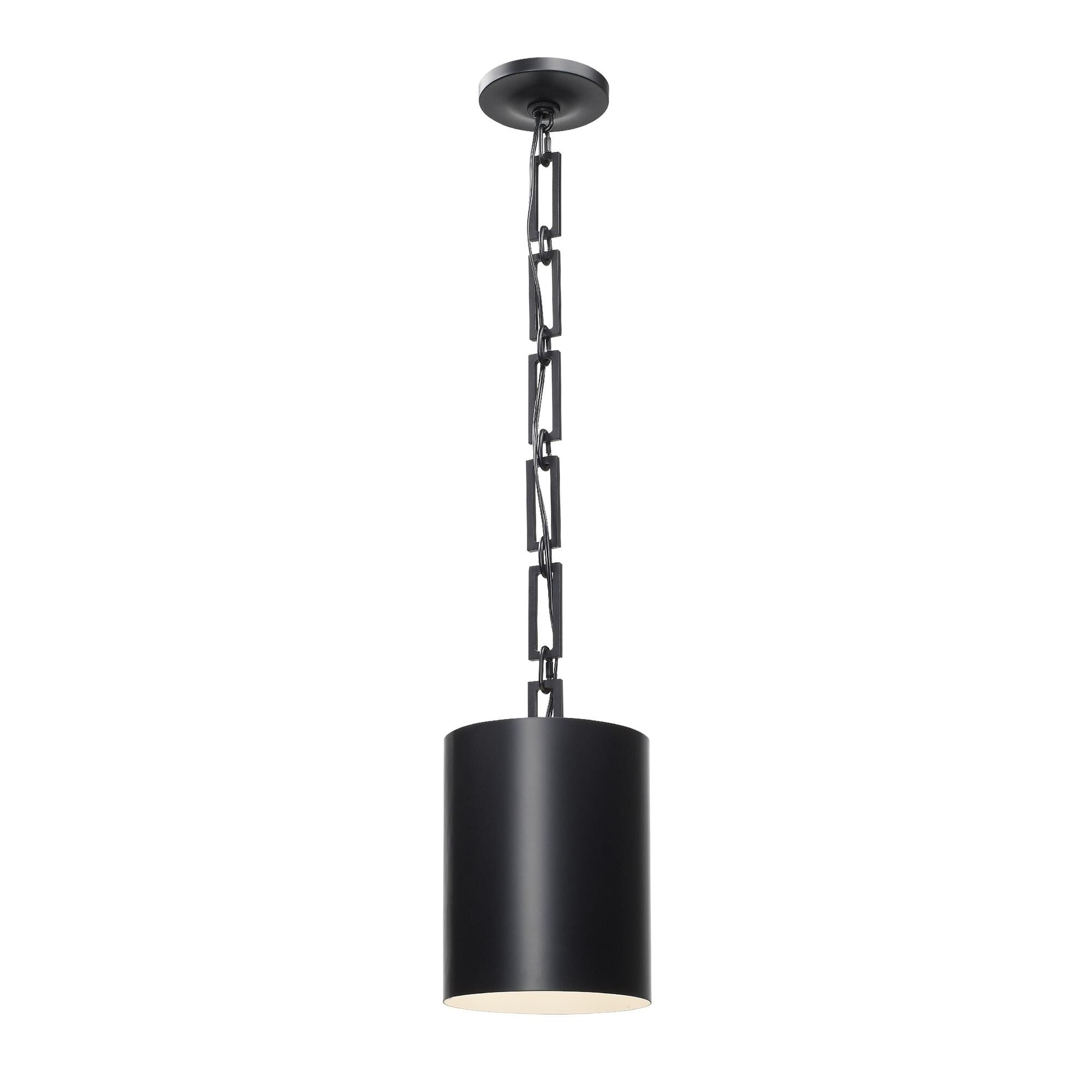 Shown in Matte Black finish and Steel glass and Steel shade