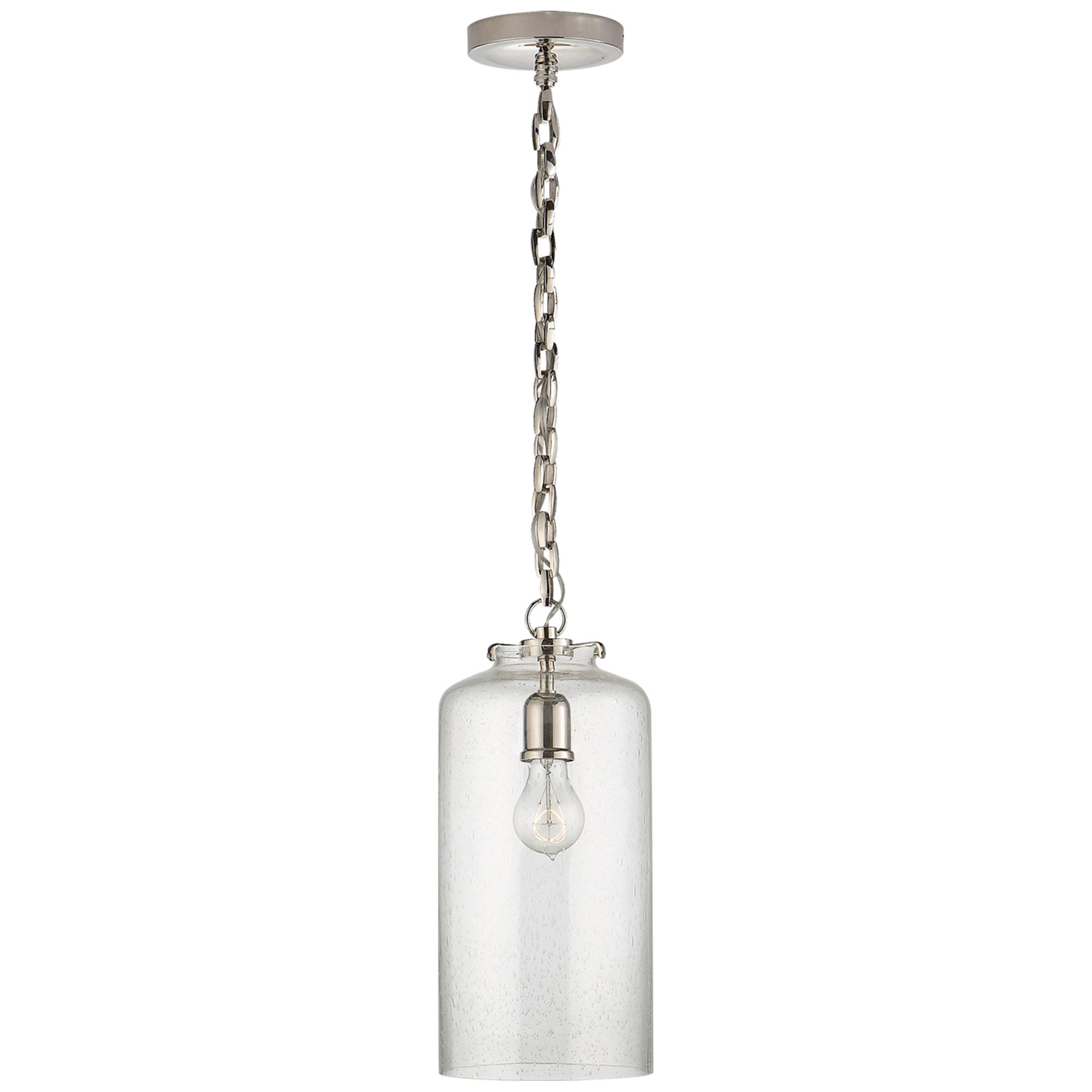 Shown in Polished Nickel finish and Seeded glass