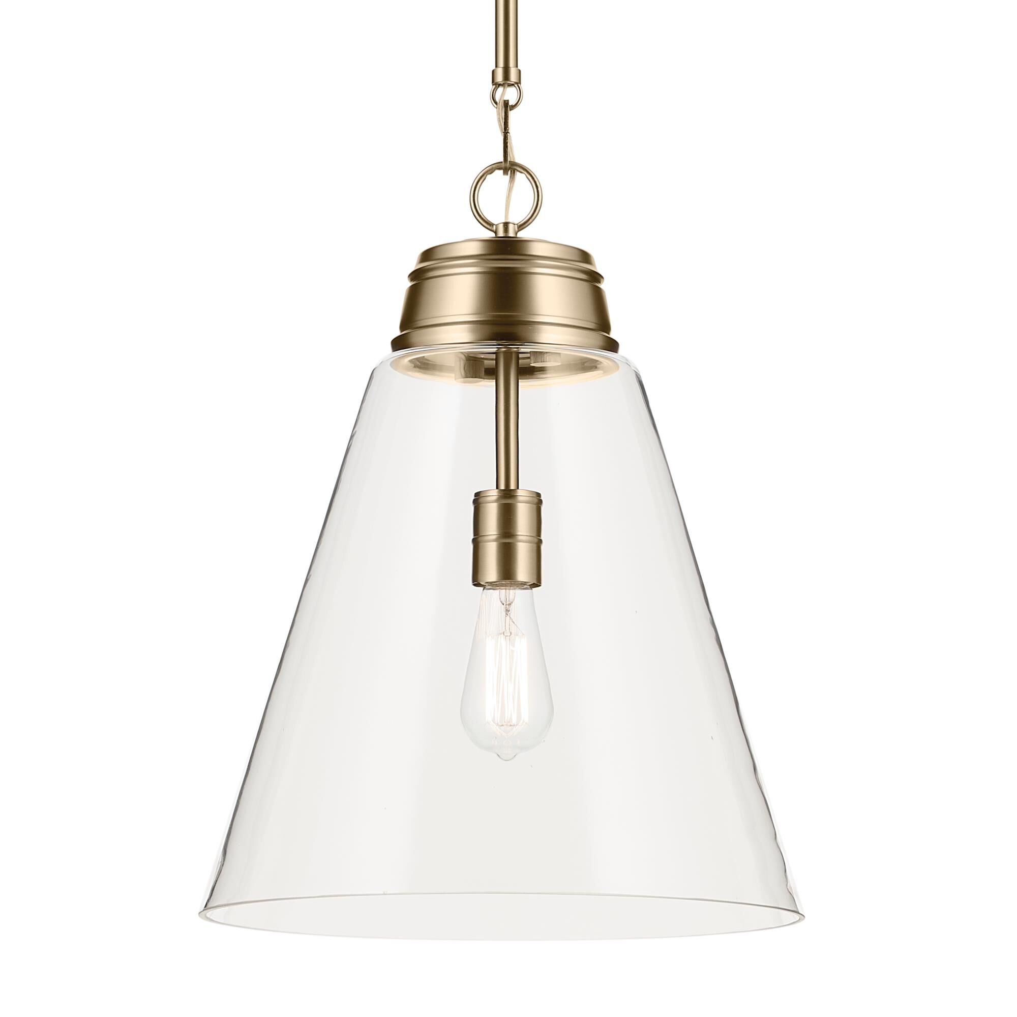 Shown in Champagne Bronze finish and Clear glass