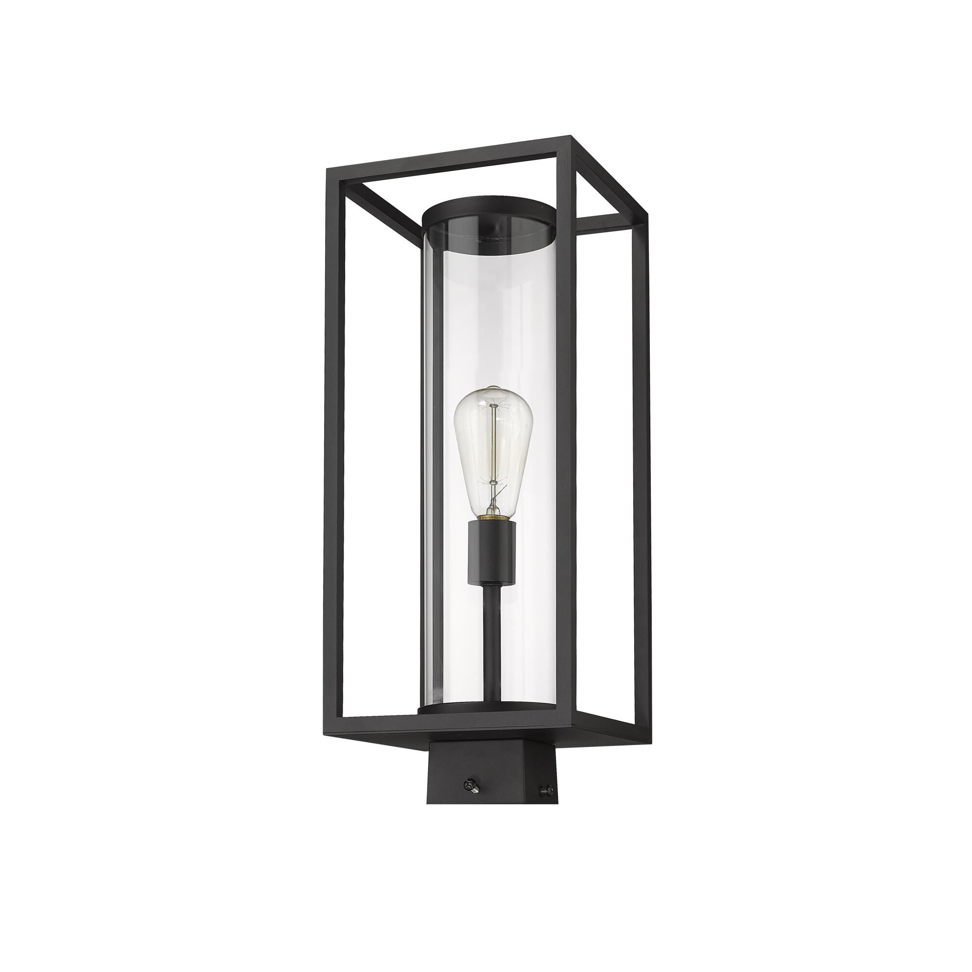 Shown in Black finish and Glass shade
