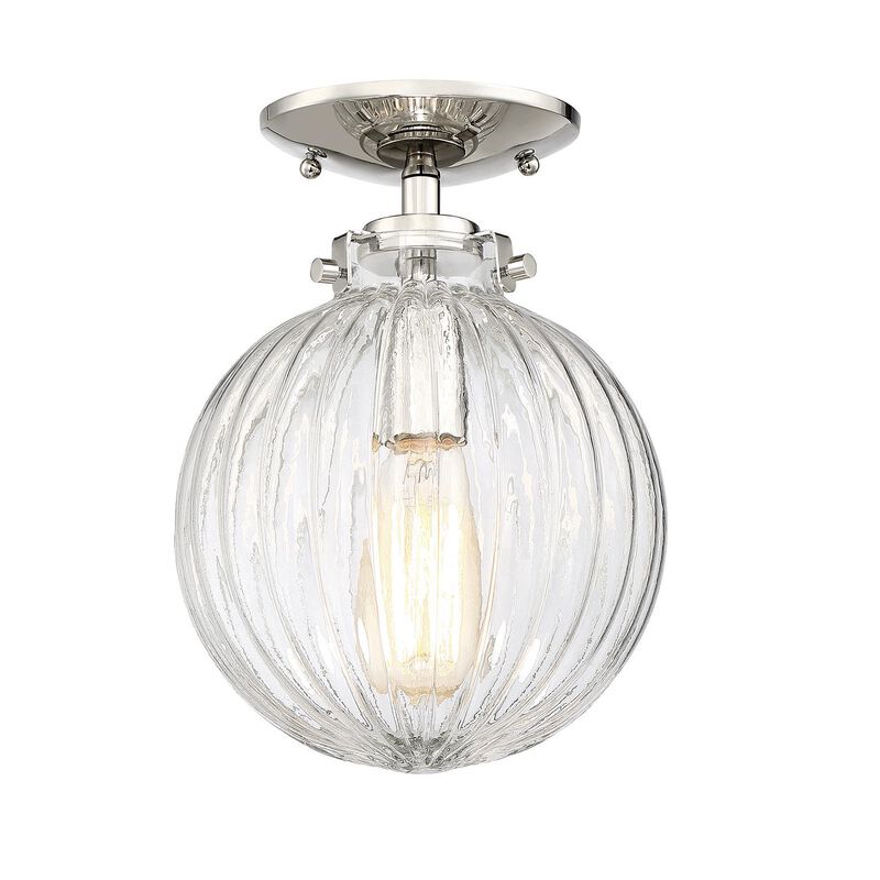 8 Inch 1 Light LED Semi Flush Mount by Meridian Lighting