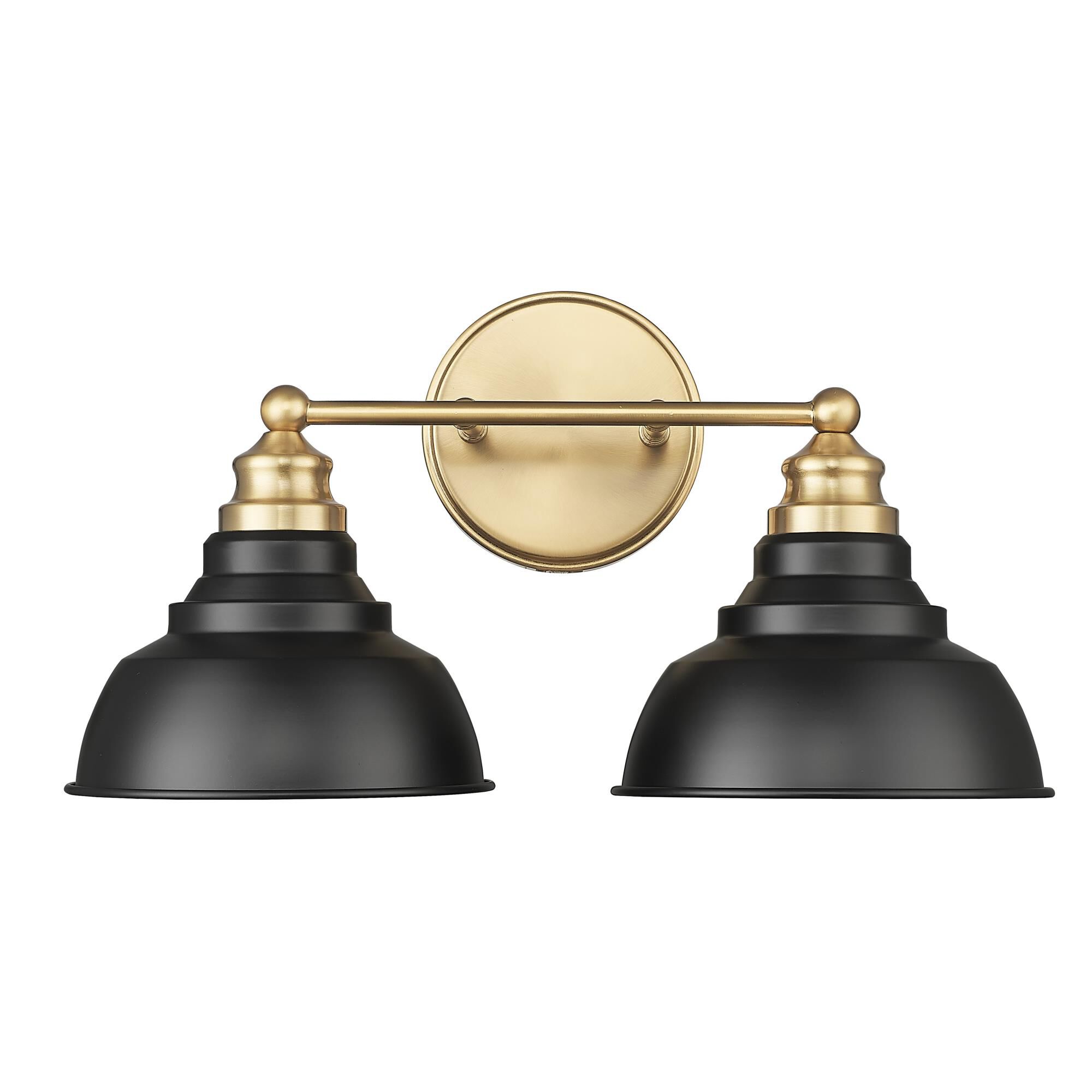 Shown in Matte Black And Brass finish and Black Metal s shade