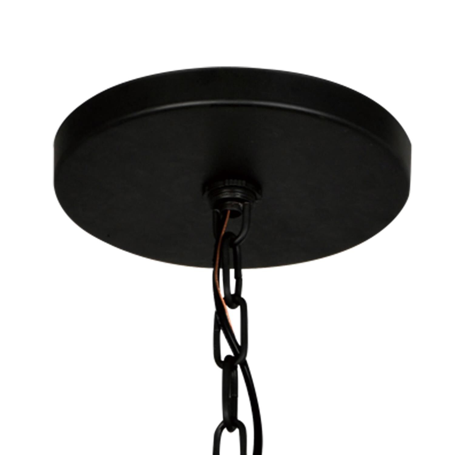 Shown in Matte Black finish and Fabric glass and Fabric shade