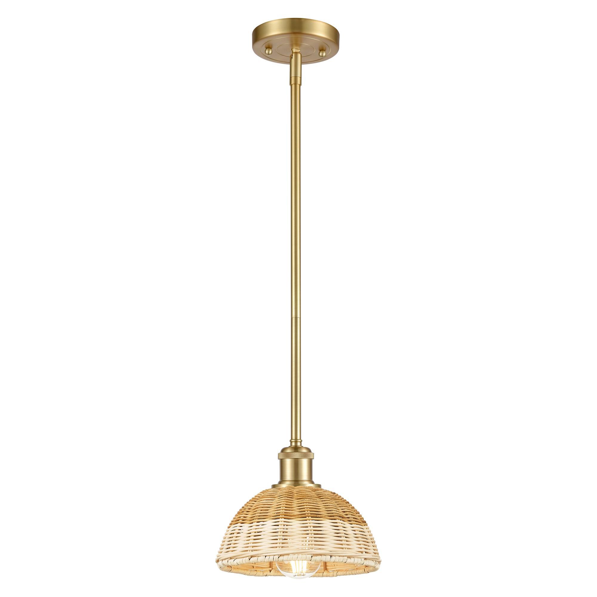 Shown in Satin Gold finish and Natural shade