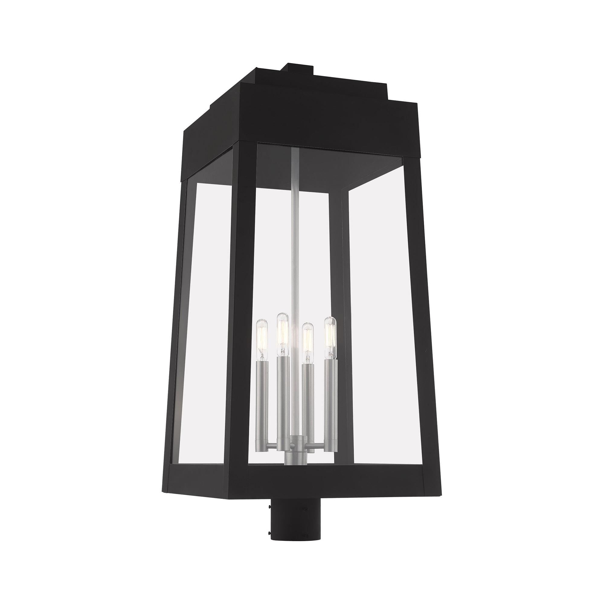Shown in Black finish and Clear glass