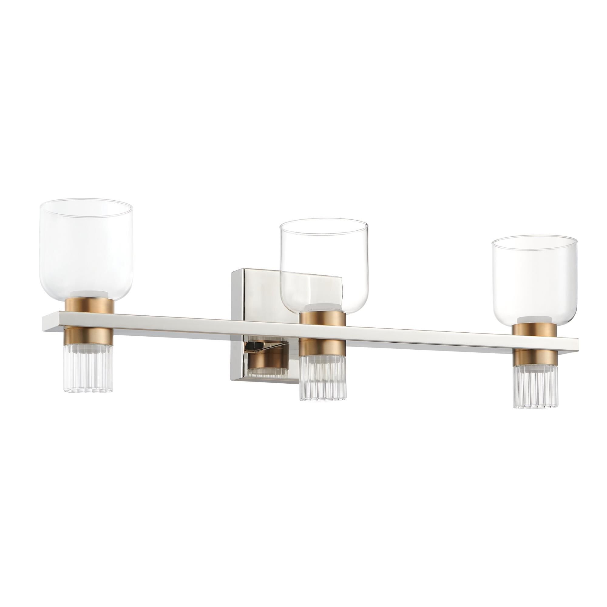 Shown in Polished Nickel finish and Clear, Clear Ribbed glass