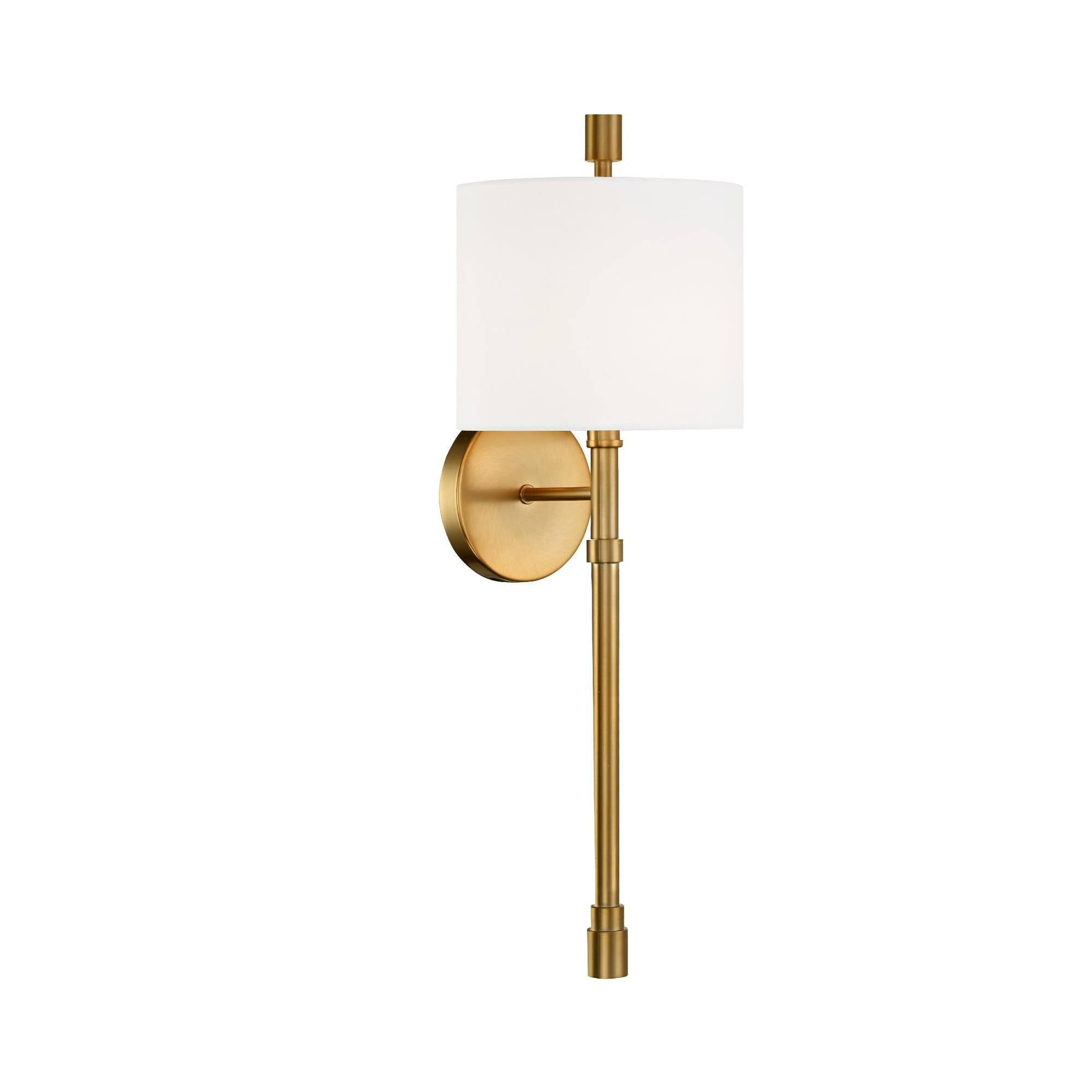 Shown in Vibrant Gold finish and Silk glass and White shade