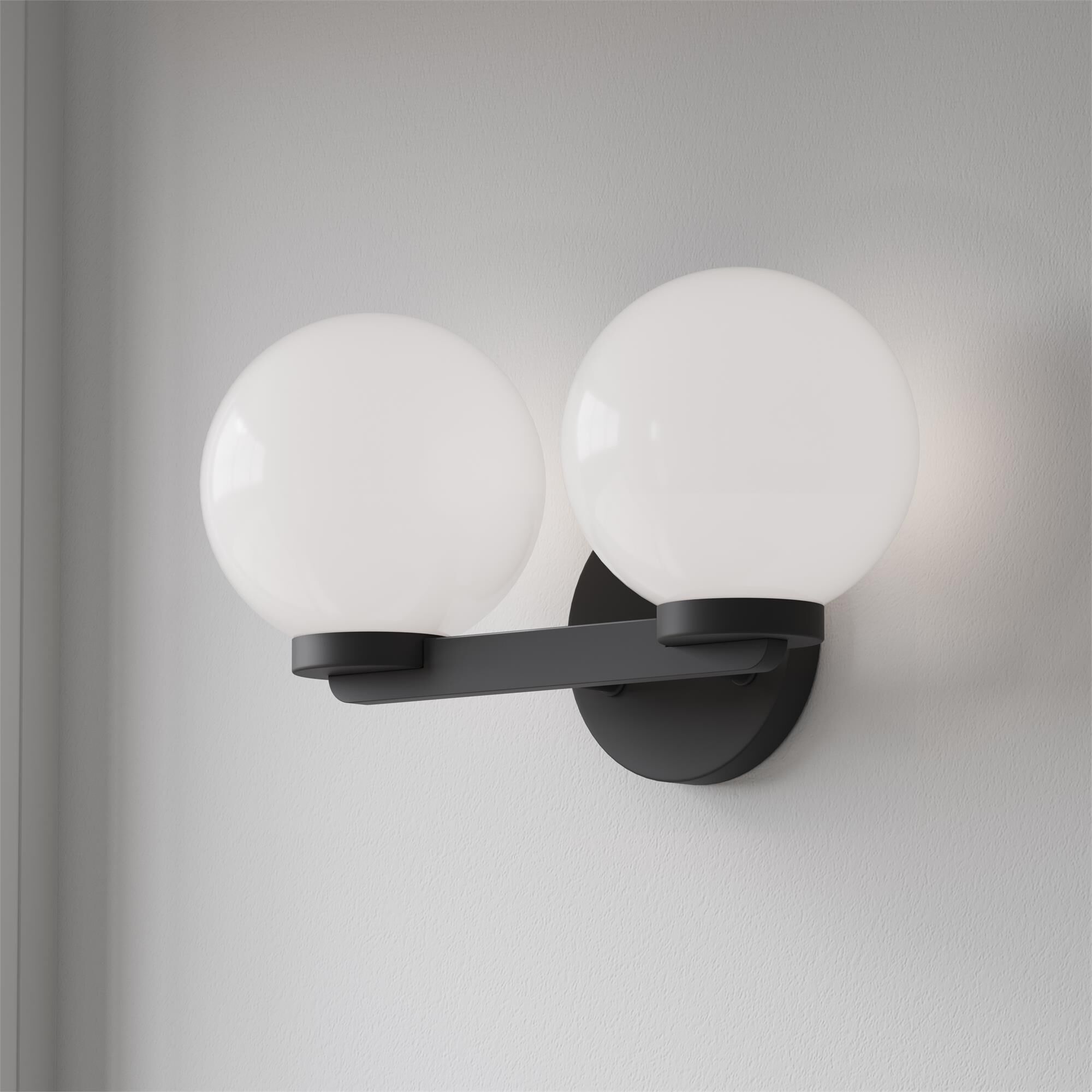 Shown in Matte Black finish and Shiny Opal glass
