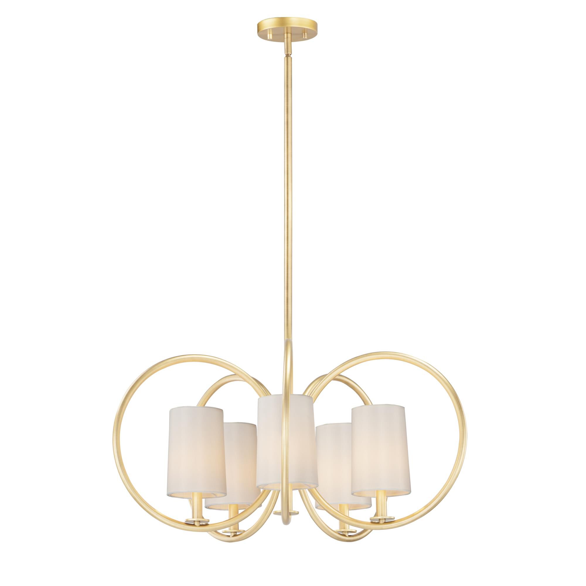 Shown in Natural Aged Brass finish and Fabric shade