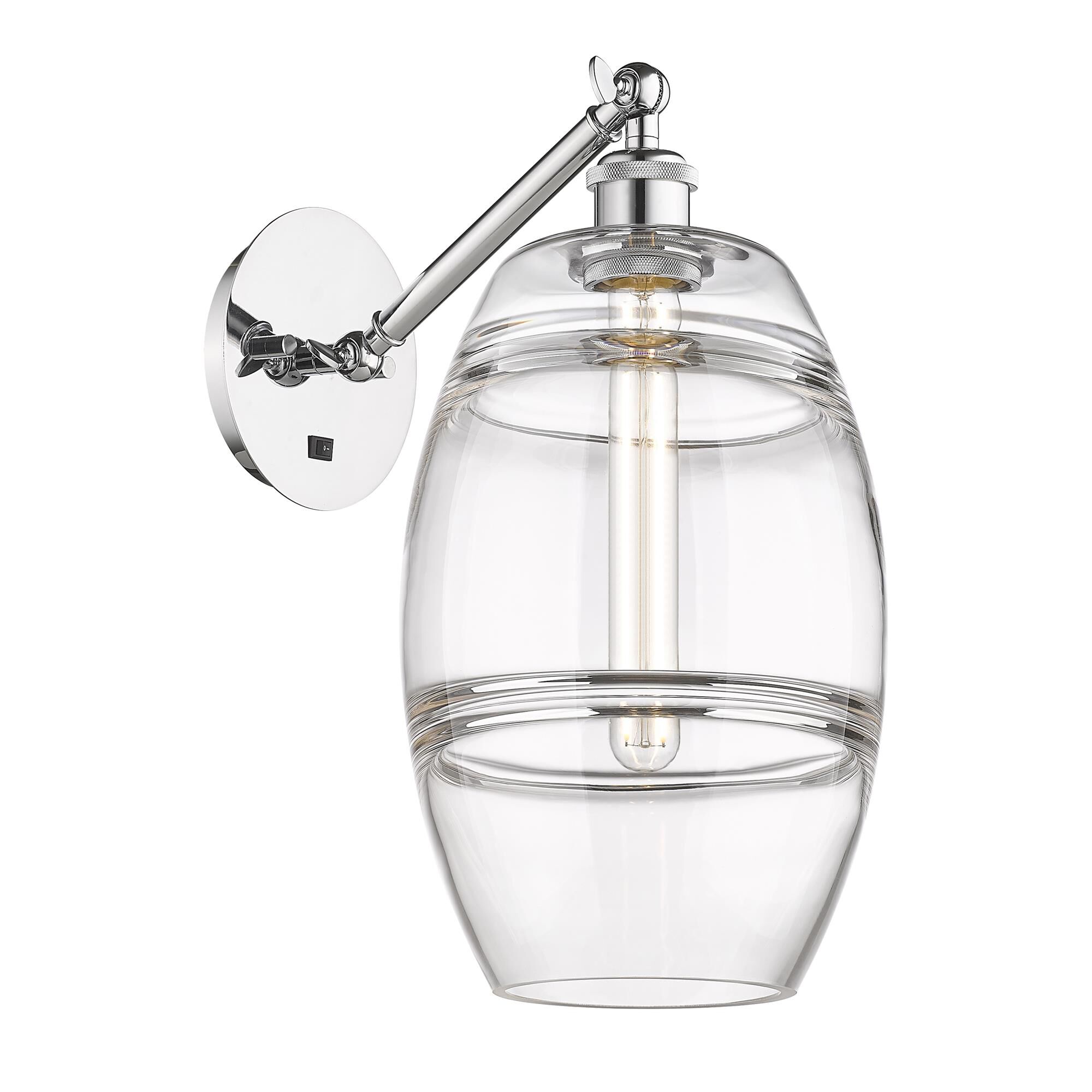 Shown in Polished Chrome finish and Clear glass