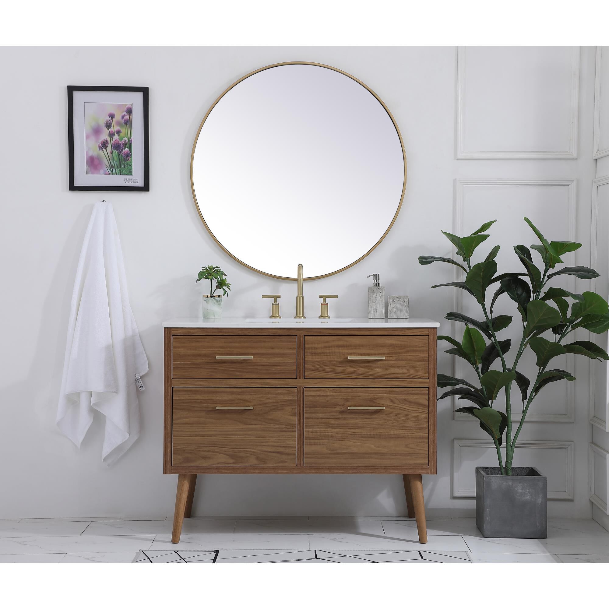 Shown in Walnut Brown And Gold With Ivory finish