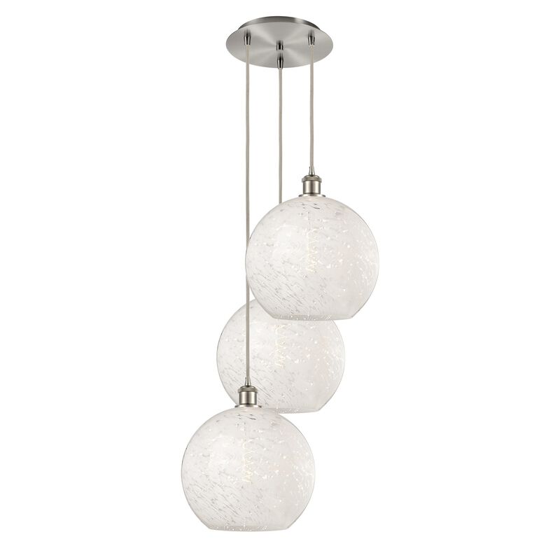 Bruno Marashlian White Mouchette 19 Inch Multi Light Pendant by Innovations Lighting