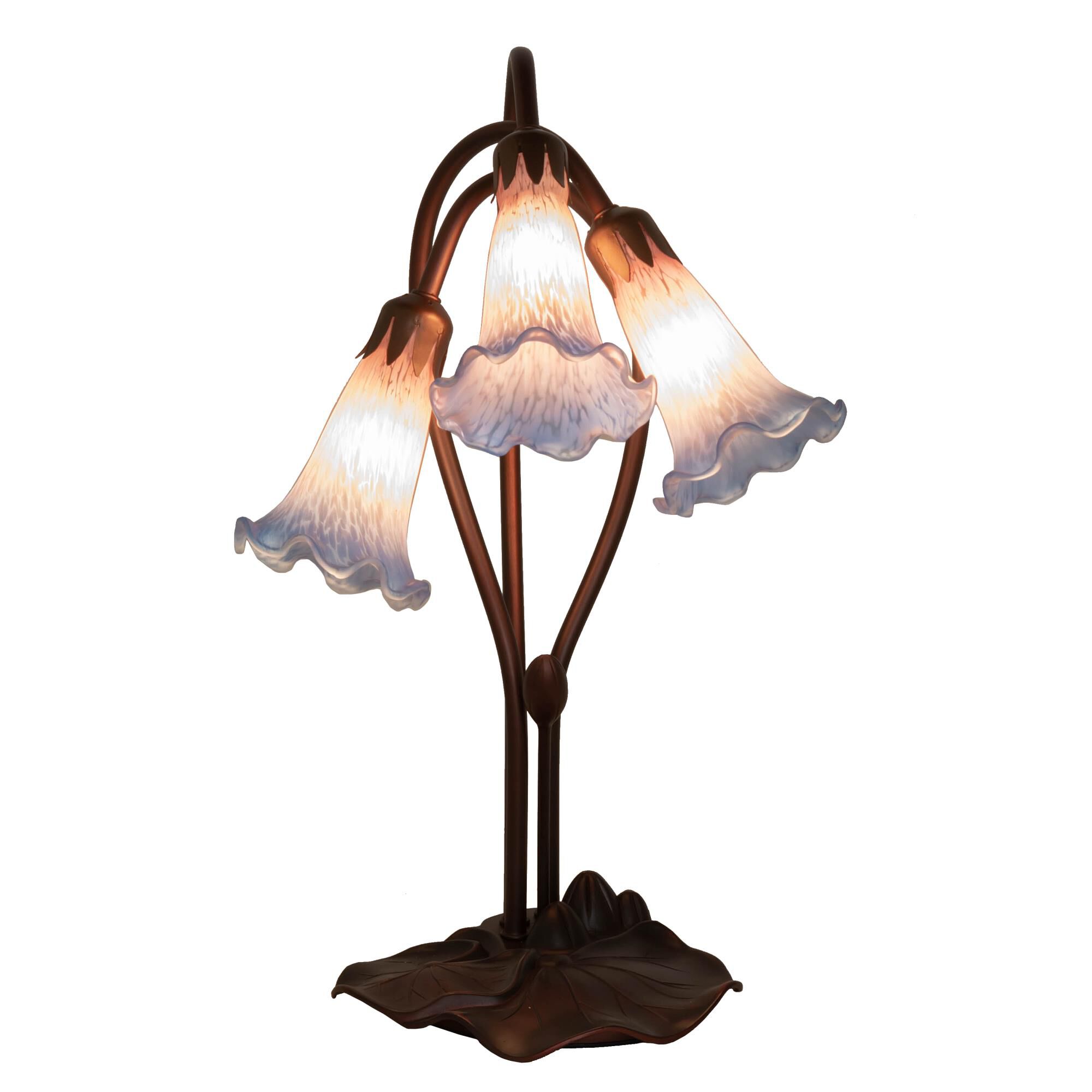 Pink And Blue Pond Lily 16 Inch Accent Lamp by Meyda Lighting