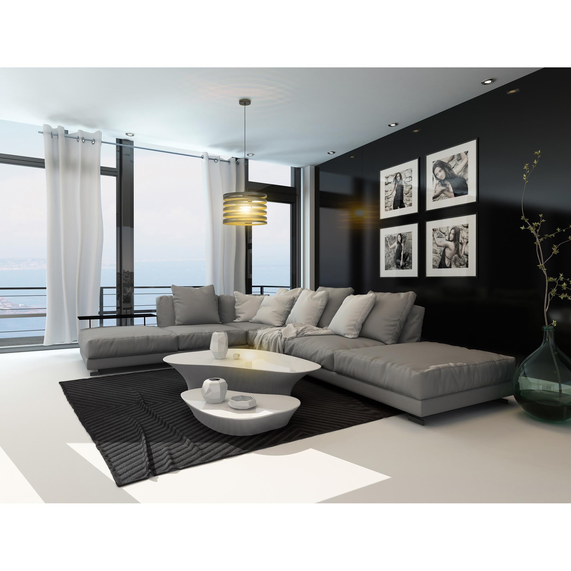 Shown in Black finish and Black Metal shade