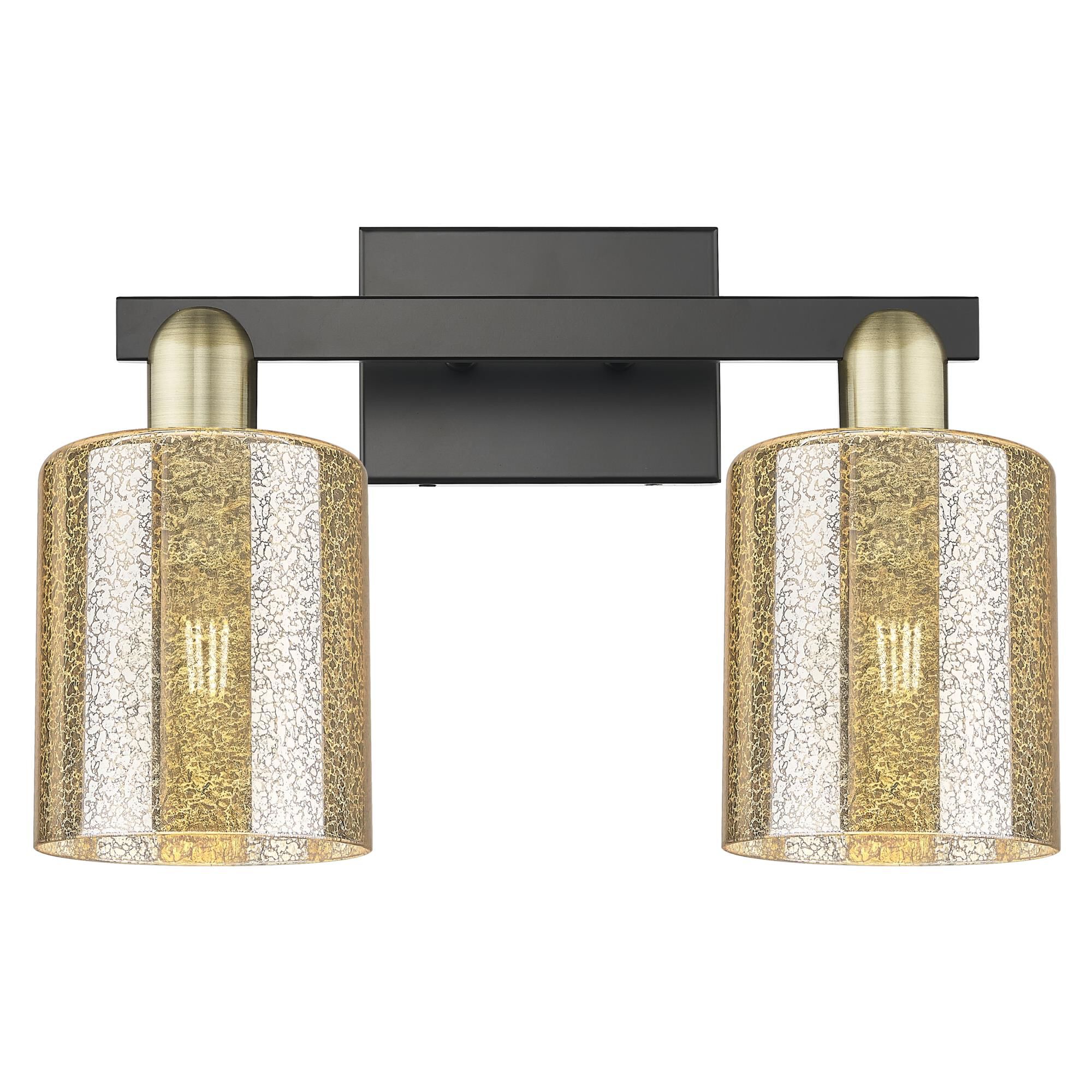 Shown in Black Antique Brass finish and Mercury glass