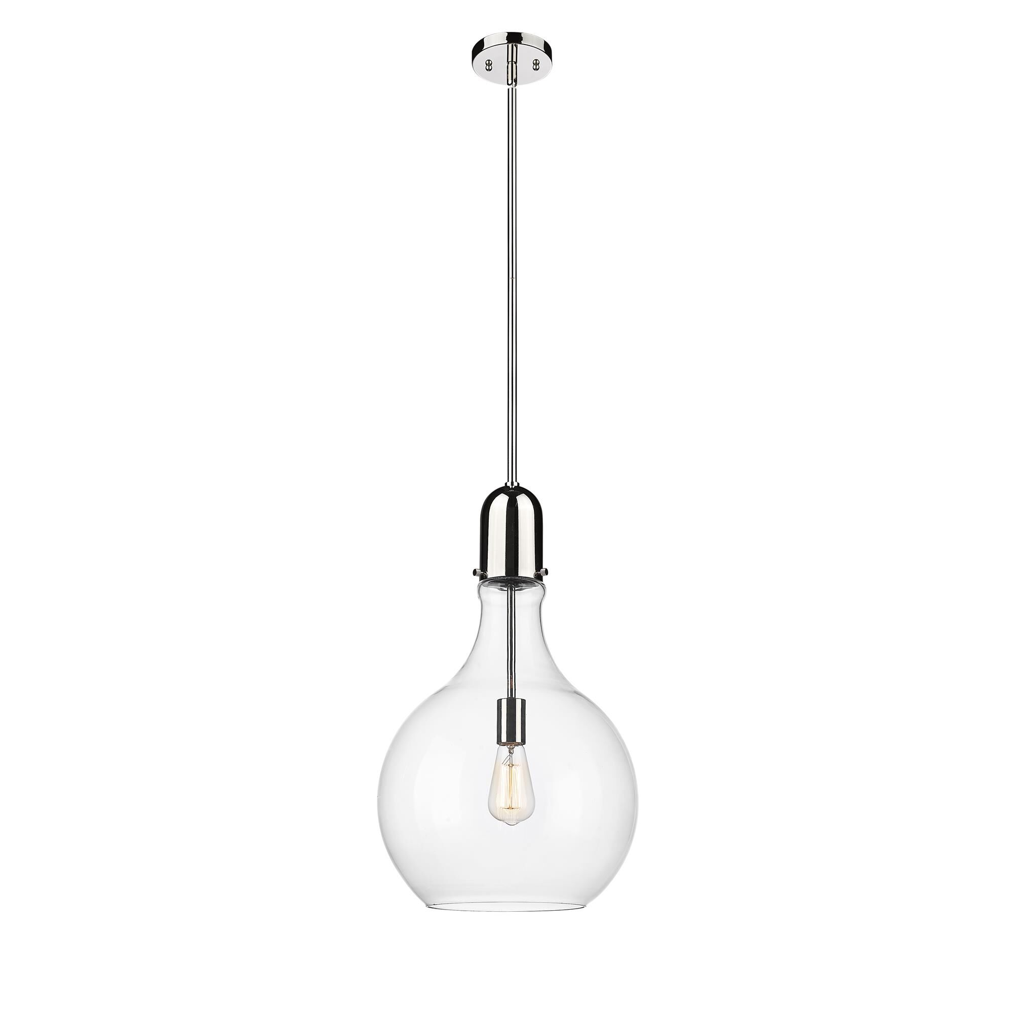 Shown in Polished Nickel finish and Clear glass