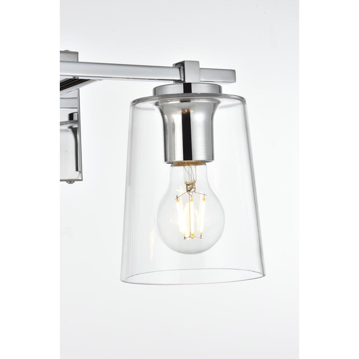 Shown in Chrome  finish and Clear glass