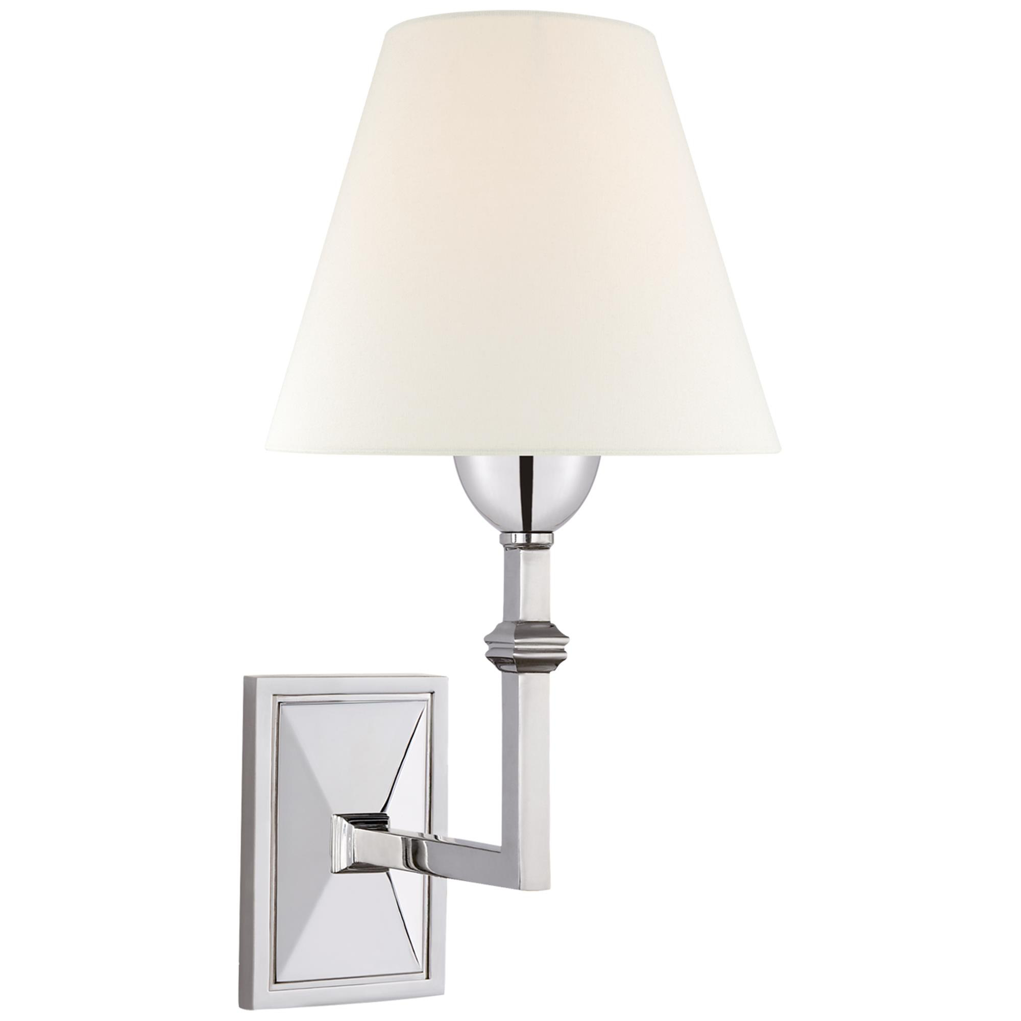 Shown in Polished Nickel finish and Linen shade
