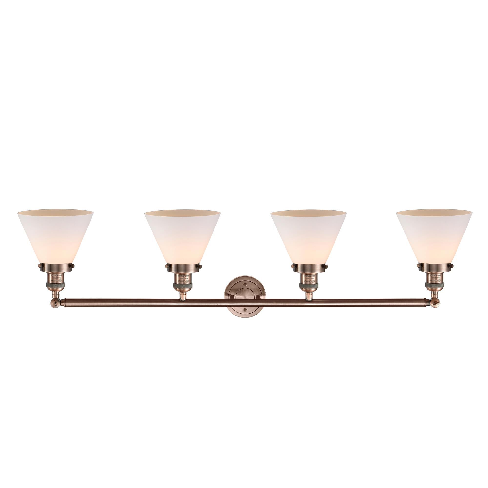 Shown in Antique Copper finish and Matte White Cased glass